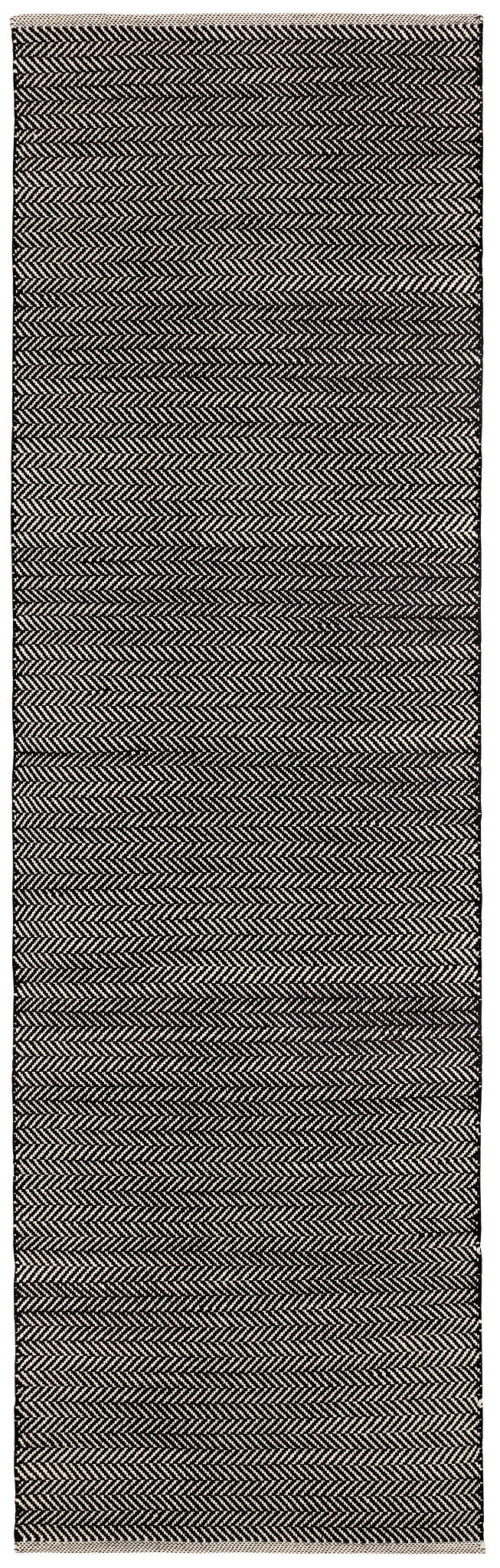Herringbone Handwoven Indoor/Outdoor Rug | Black/Ivory - Image 2