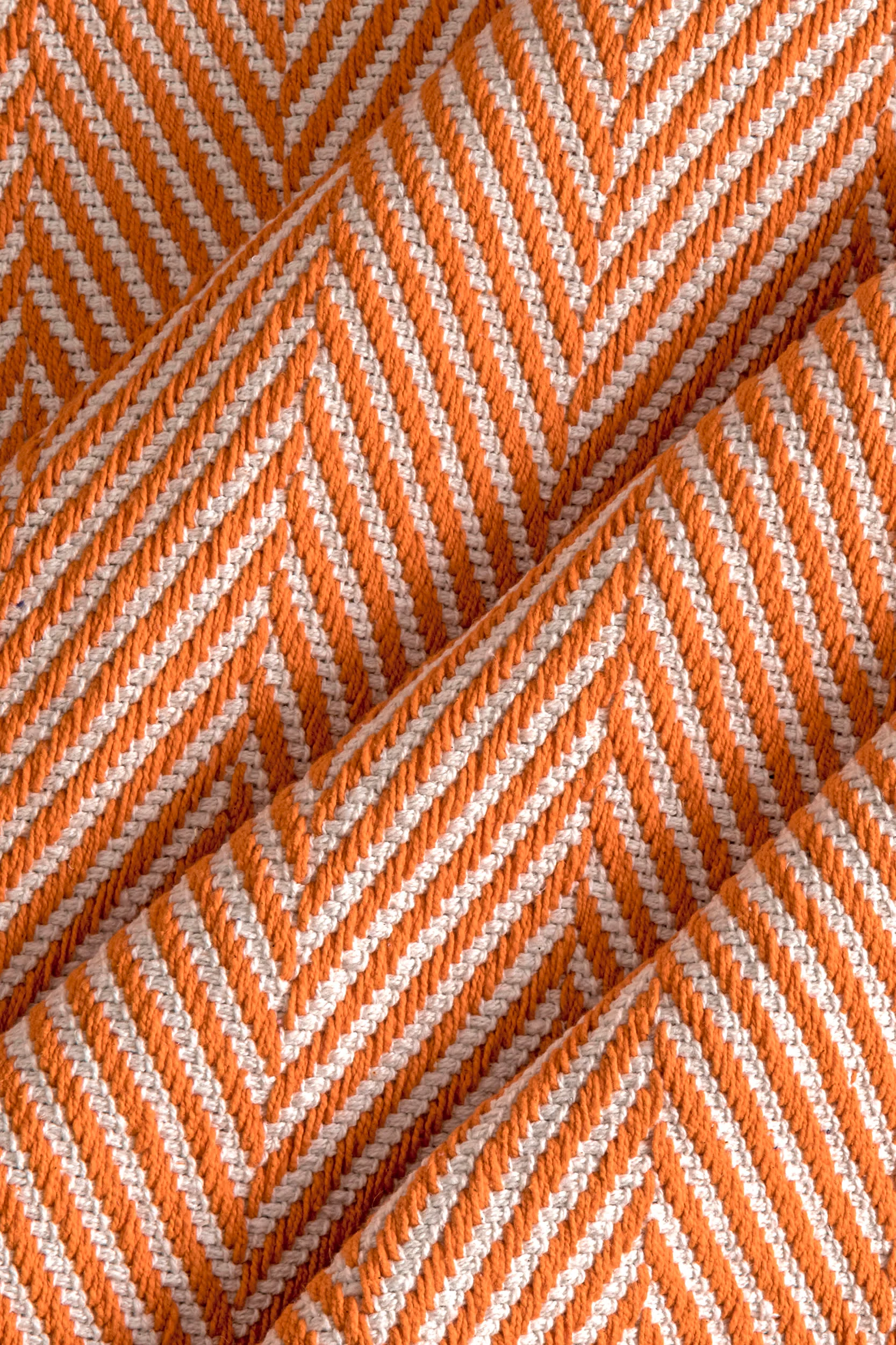 Herringbone Cotton Flatwoven Rug | Orange - Image 5