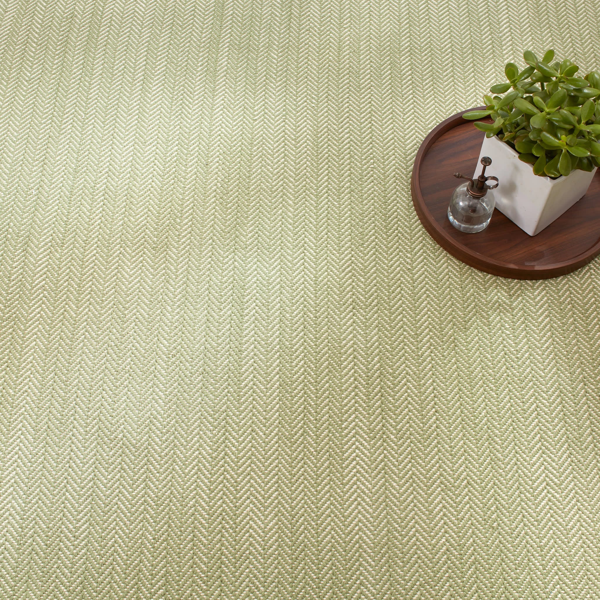Herringbone Handwoven Cotton Rug | Sage - Image 3