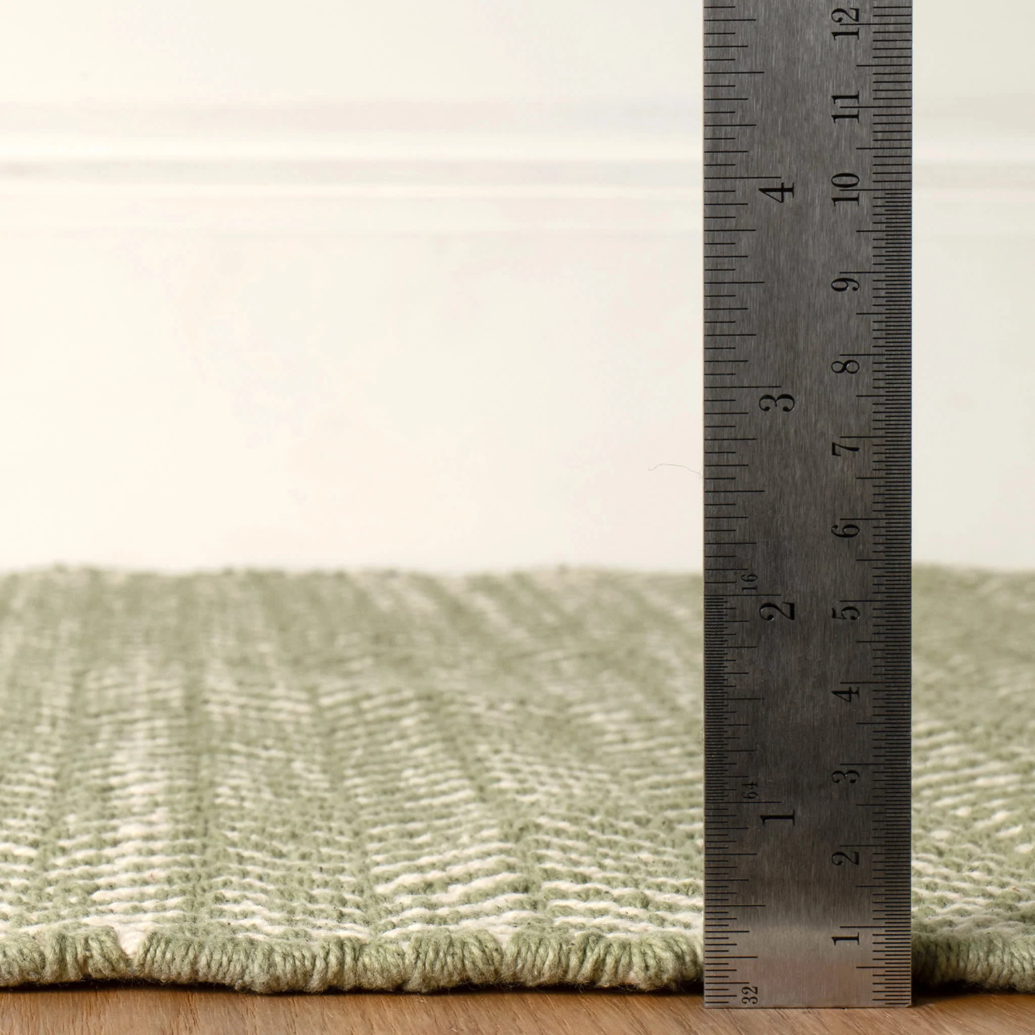 Herringbone Handwoven Cotton Rug | Sage - Image 5