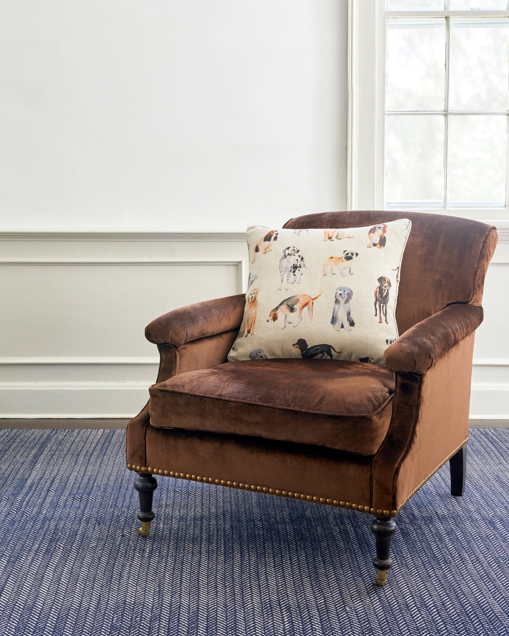 Herringbone Handwoven Cotton Rug | Indigo - Image 2