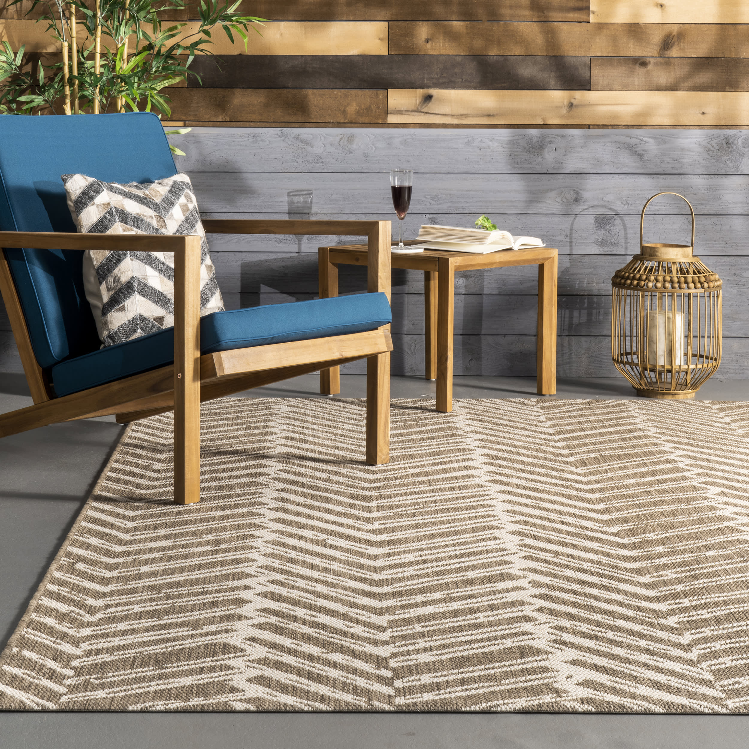 Herringbone Indoor/Outdoor Rug | Brown - Image 4