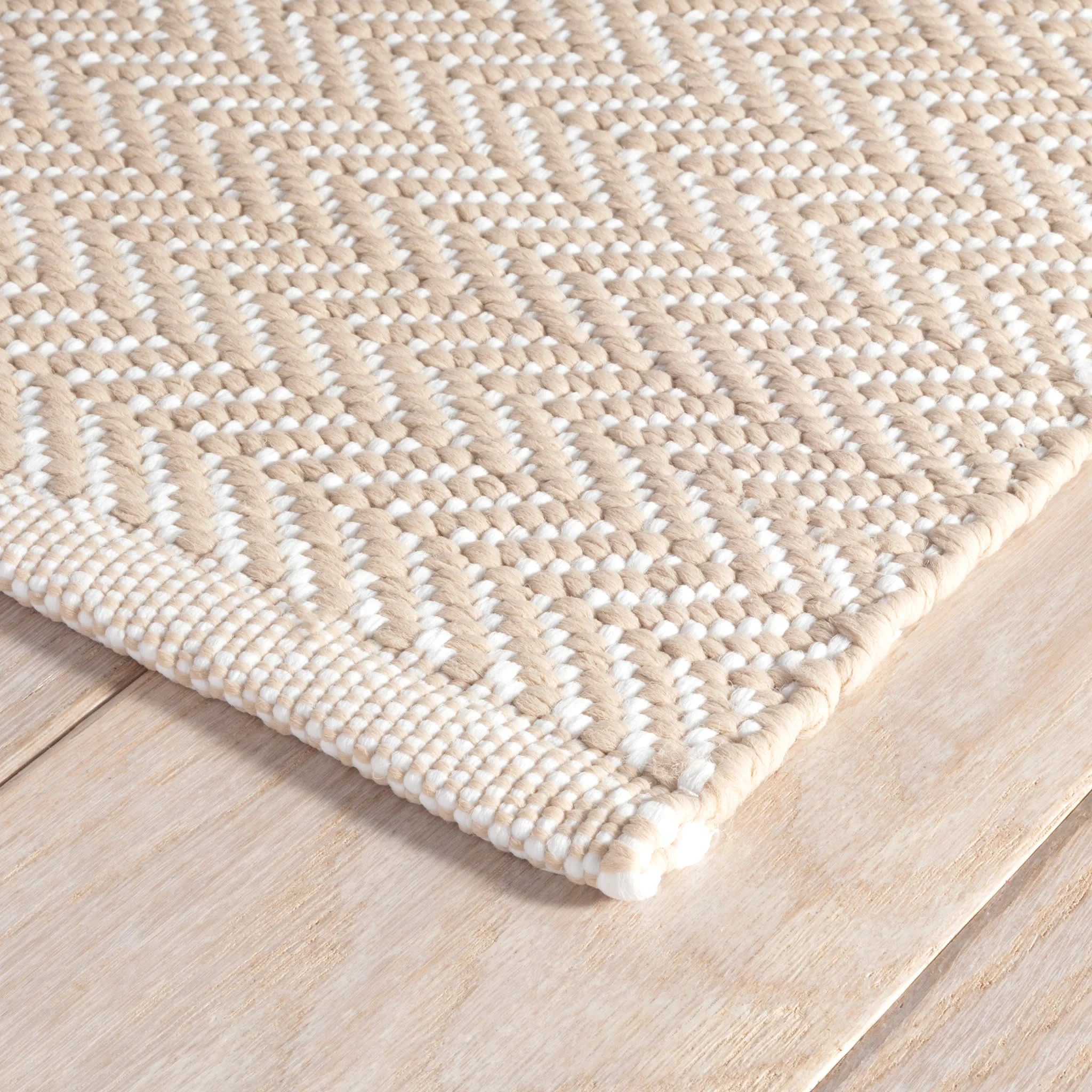 Herringbone Handwoven Indoor/Outdoor Rug | Linen/White - Image 7