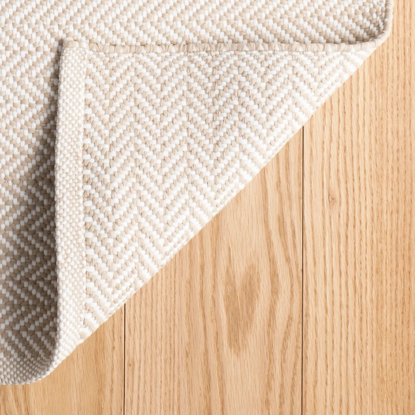 Herringbone Handwoven Indoor/Outdoor Rug | Linen/White - Image 8