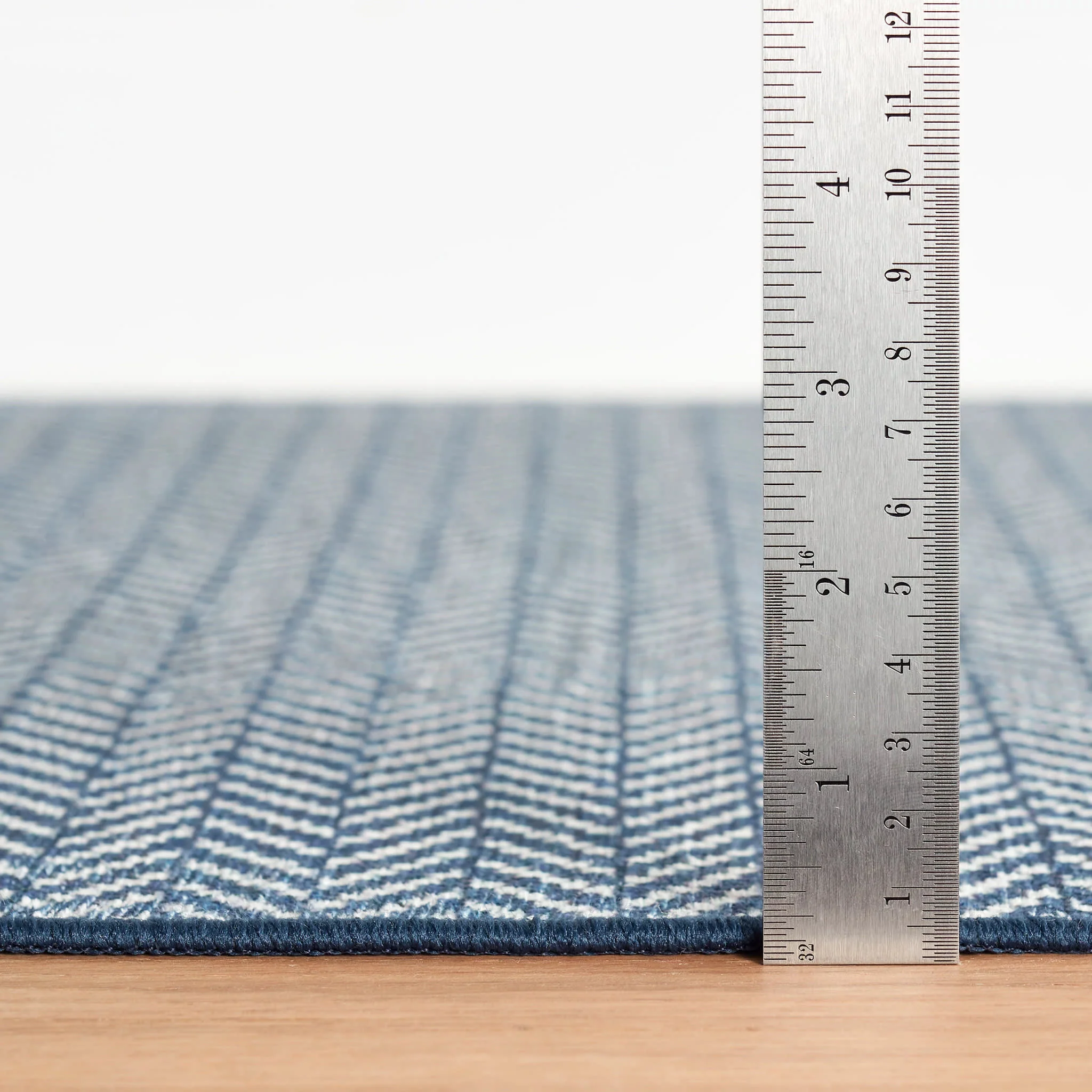 Herringbone Machine Washable Rug | Navy - Image 4