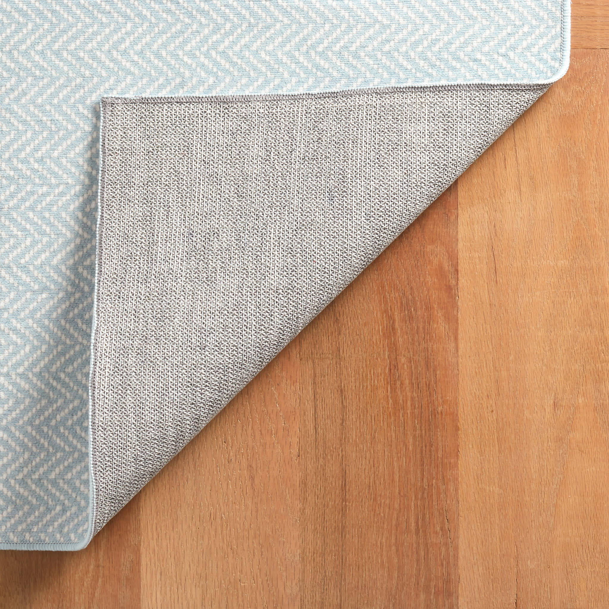 Herringbone Machine Washable Rug | Swedish Blue - Image 6