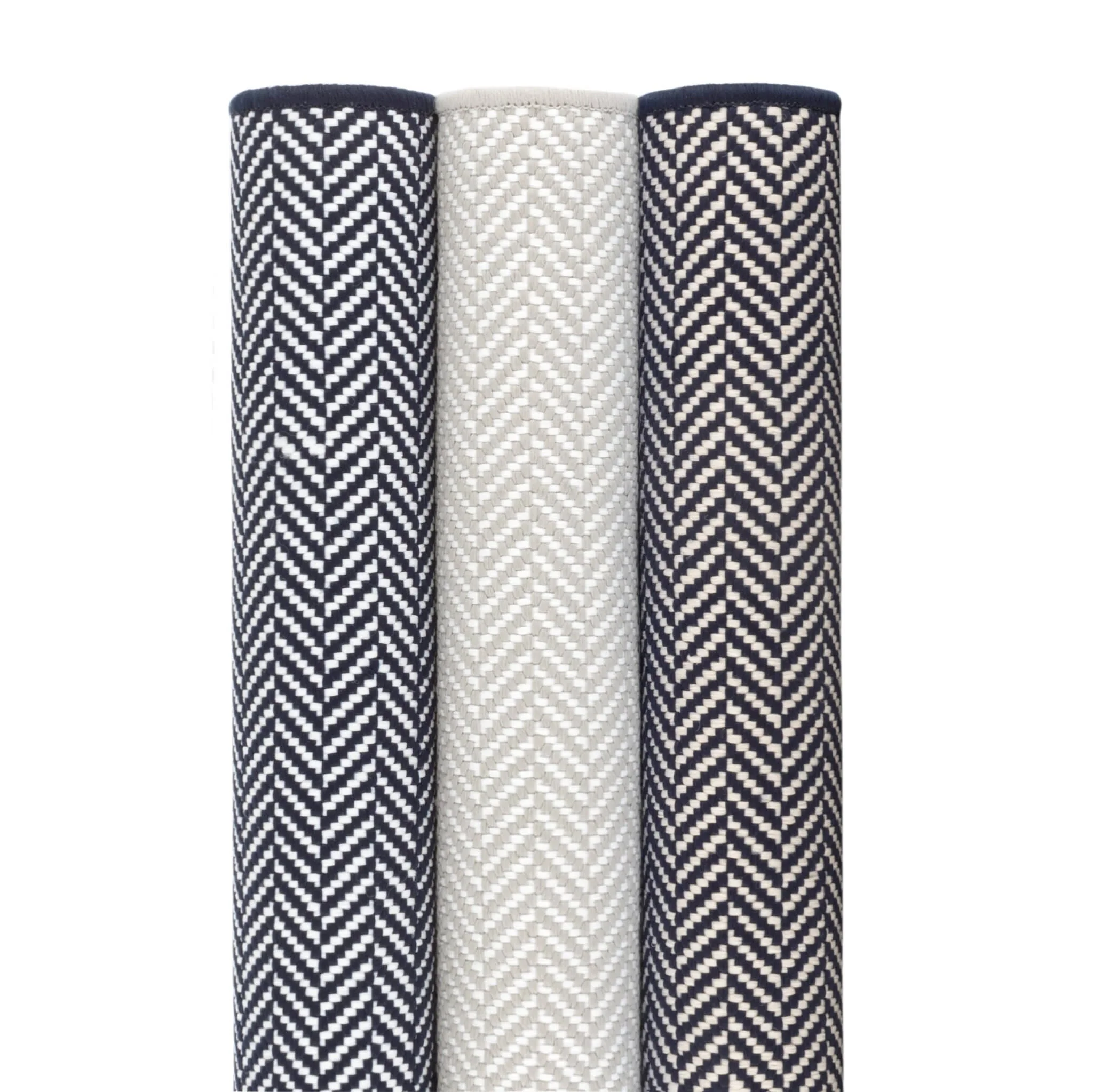 Herringbone Handwoven Indoor/Outdoor Custom Rug | Indigo/White - Image 4