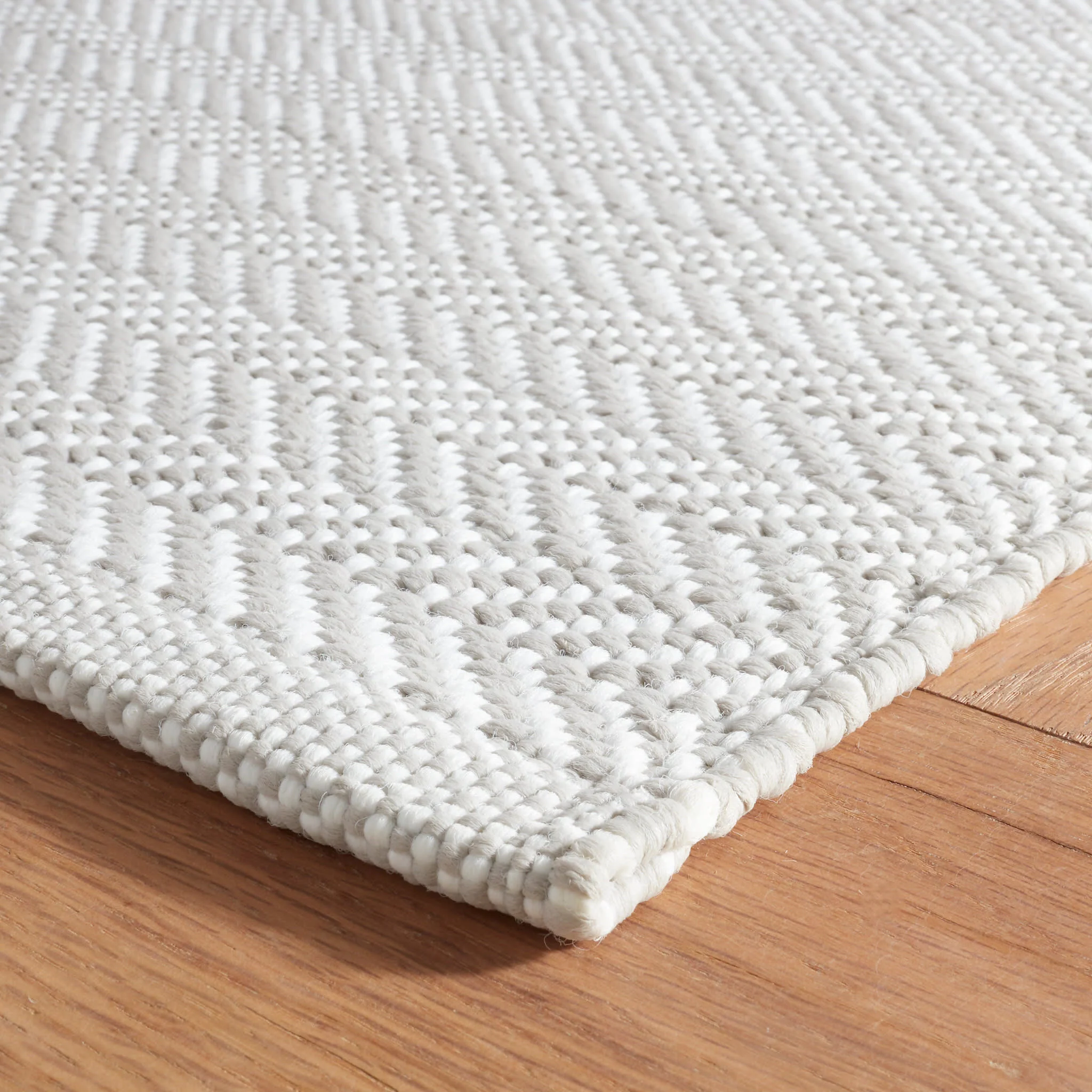 Herringbone Handwoven Indoor/Outdoor Rug | Pearl Grey/White - Image 5
