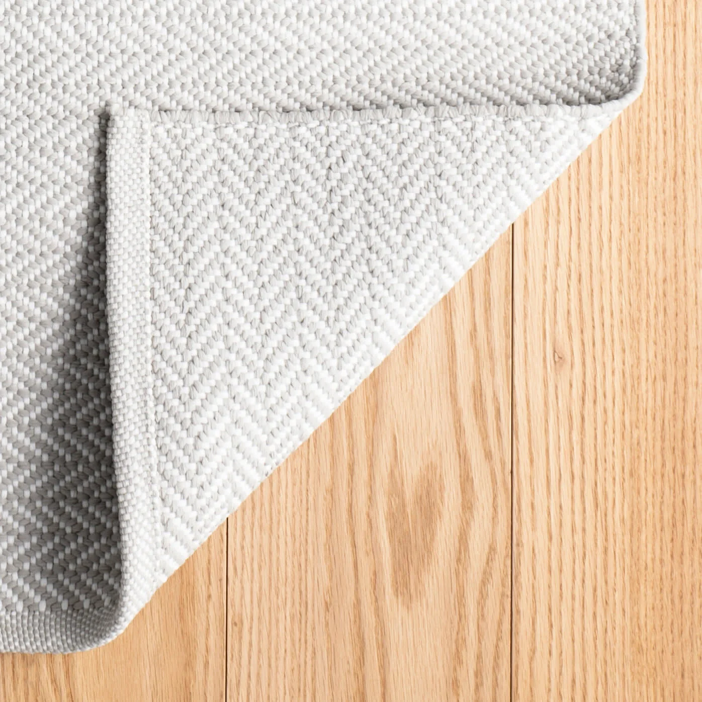 Herringbone Handwoven Indoor/Outdoor Rug | Pearl Grey/White - Image 6