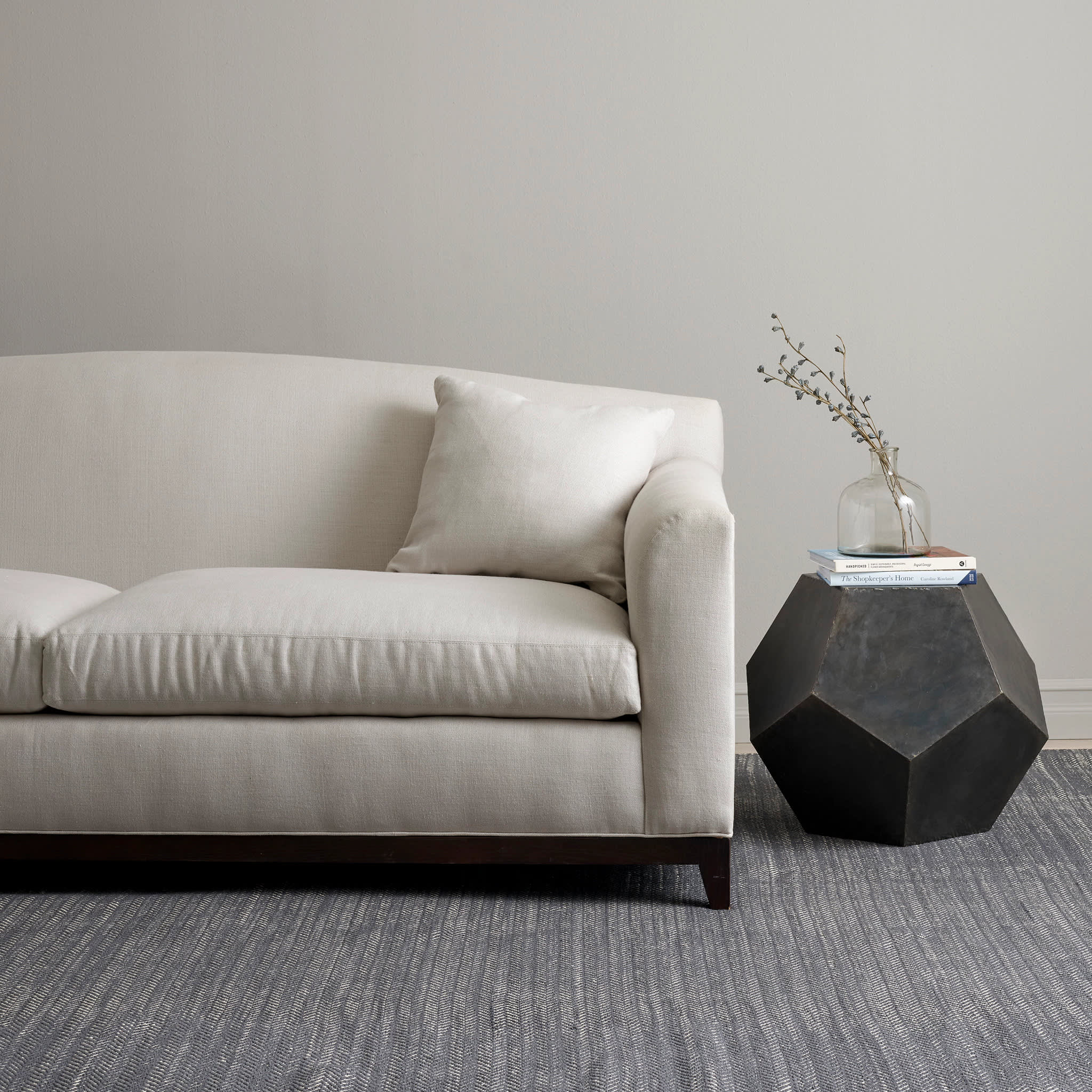 Herringbone Handwoven Indoor/Outdoor Rug | Shale/White - Image 2