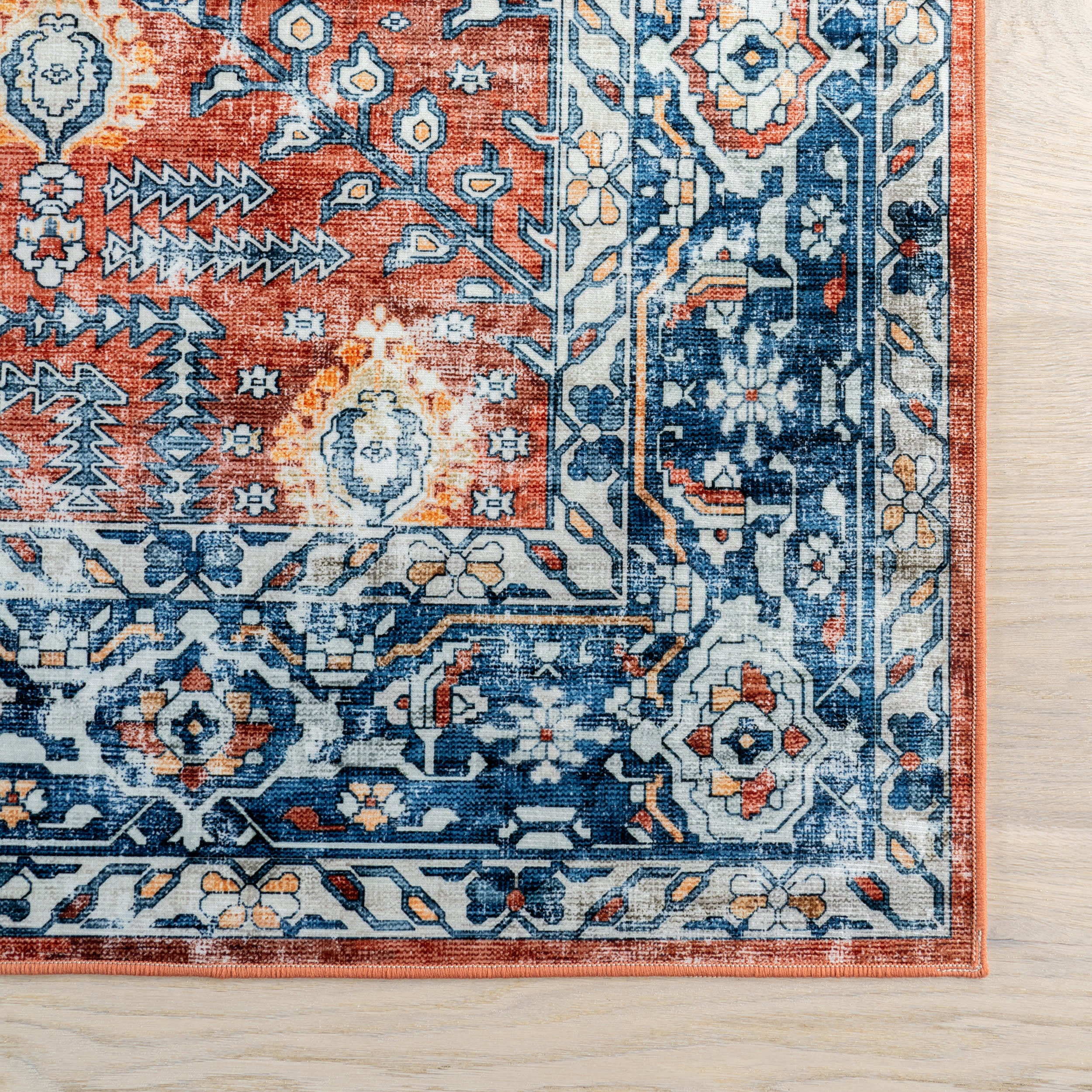 Hickory Medallion Washable Rug | Red - Image 4