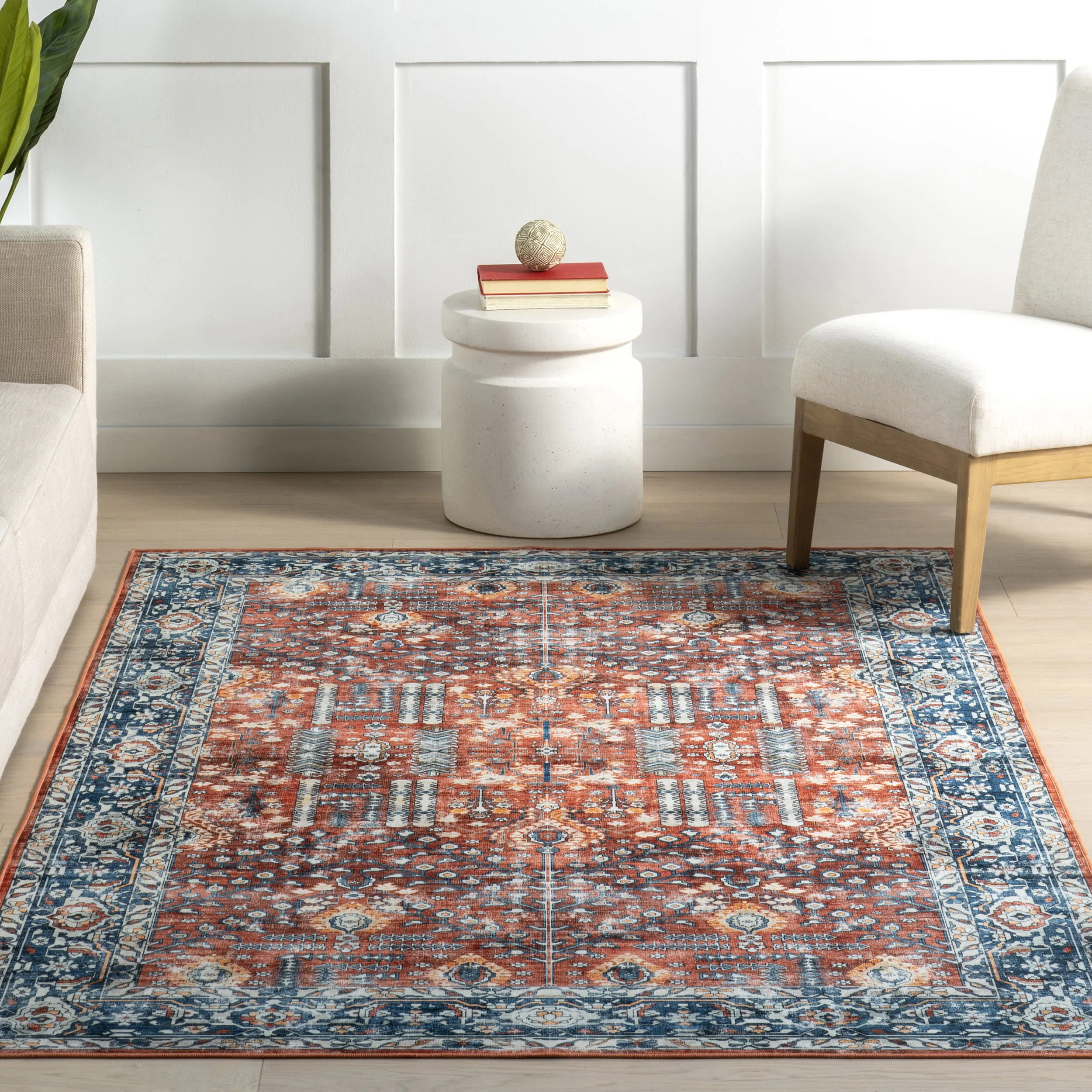 Hickory Medallion Washable Rug | Red - Image 5