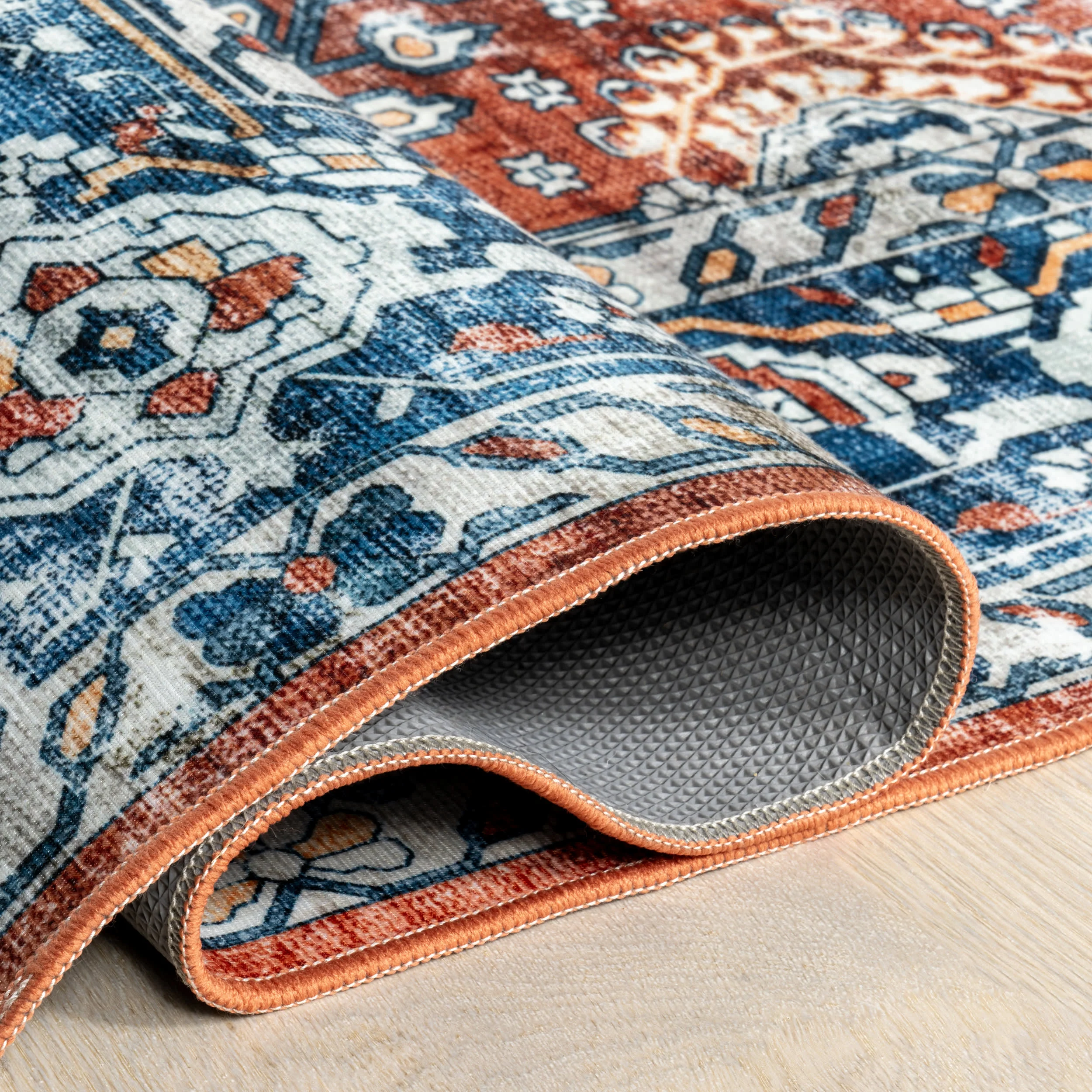 Hickory Medallion Washable Rug | Red - Image 9