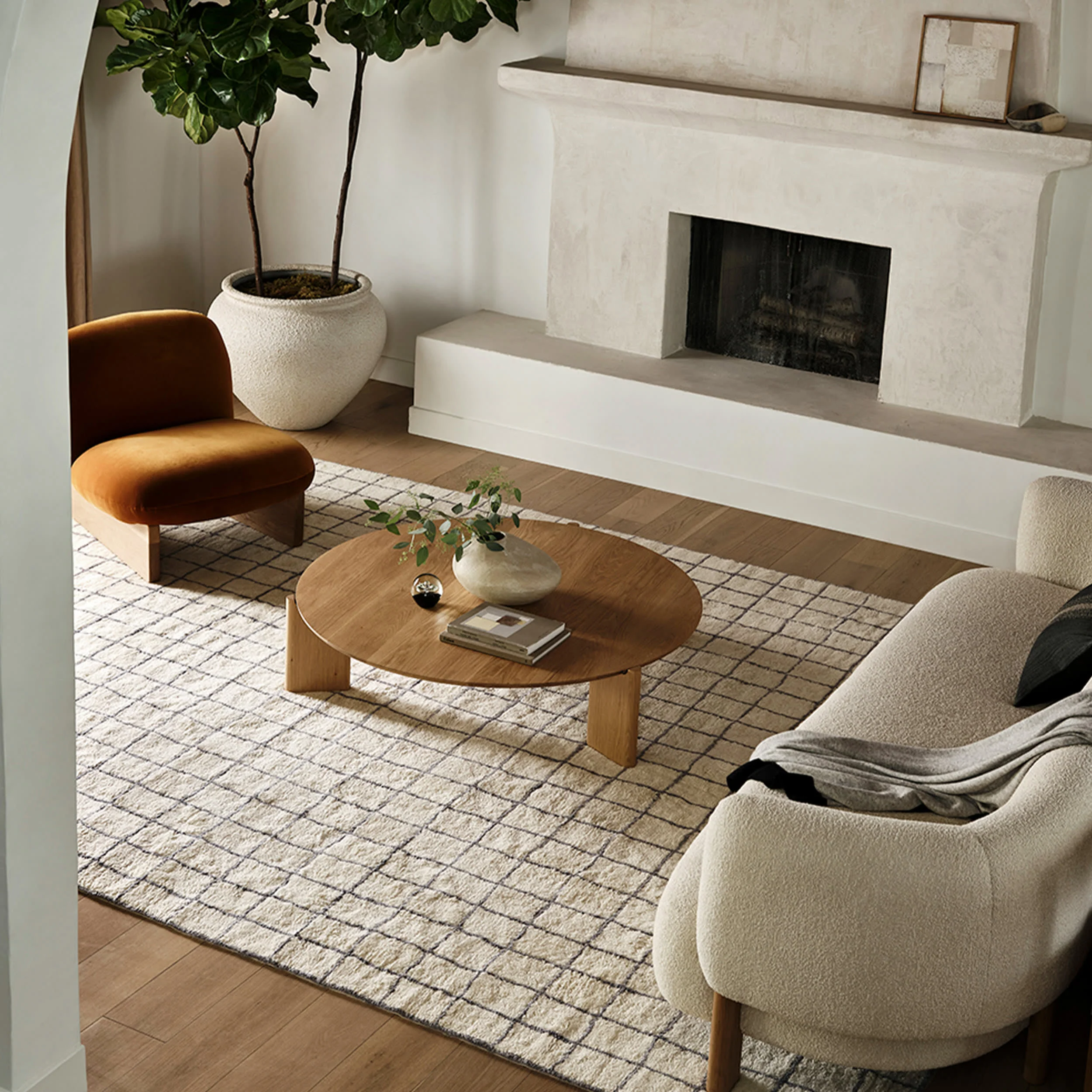 Highlands Checked Rug | Ivory - Image 2