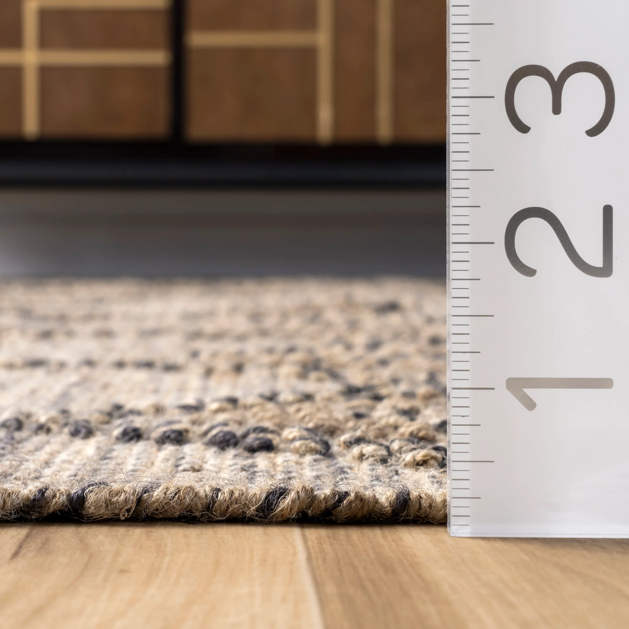 High-Low Harlequin with Tassels Rug | Beige - Image 5