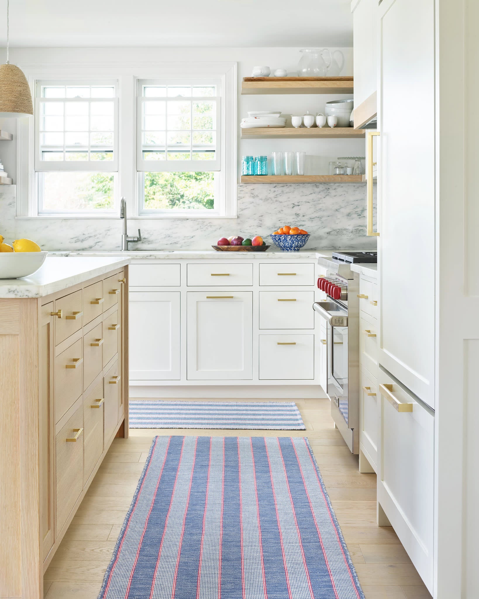 Hillsgrove Stripe Handwoven Cotton Rug | Denim - Image 2
