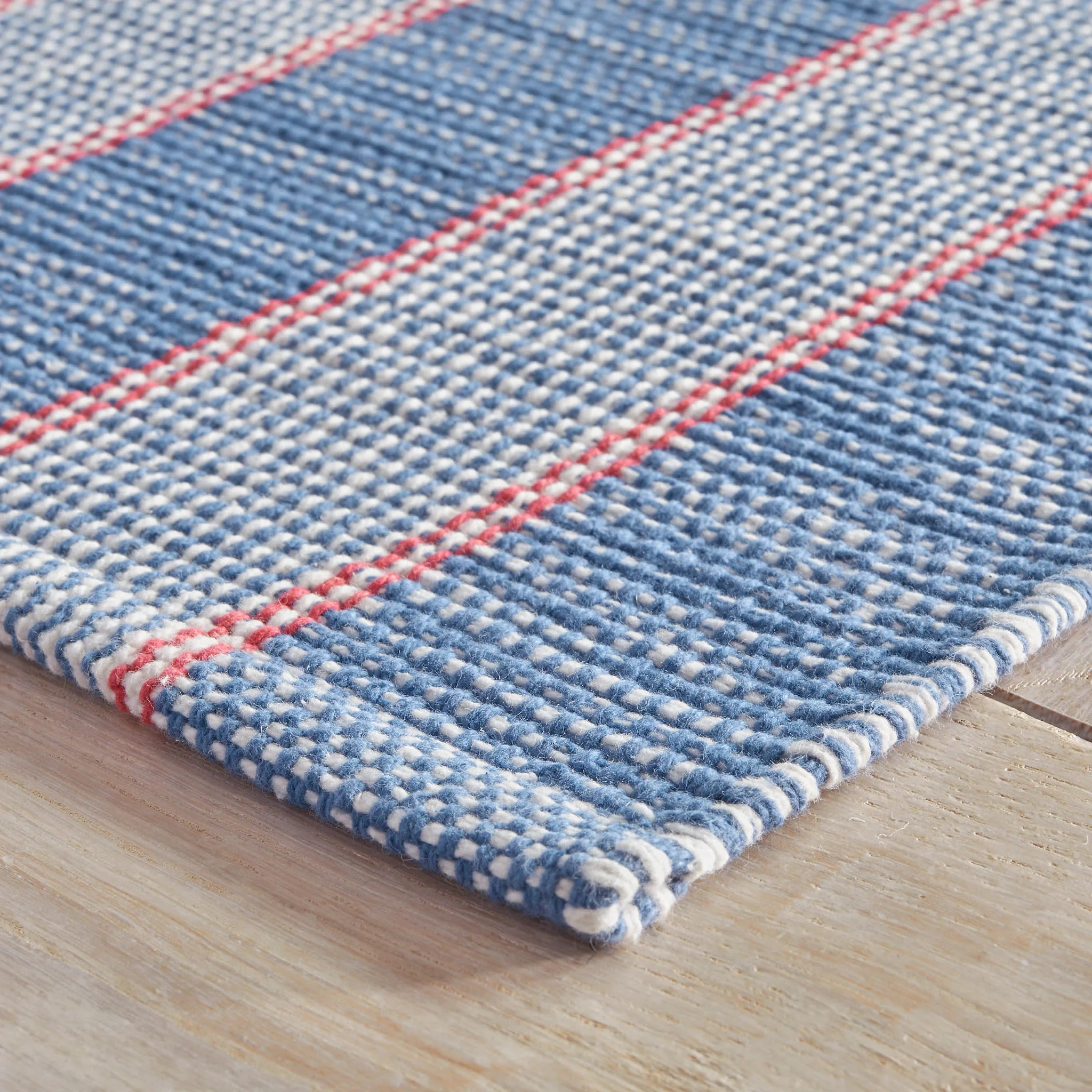 Hillsgrove Stripe Handwoven Cotton Rug | Denim - Image 6