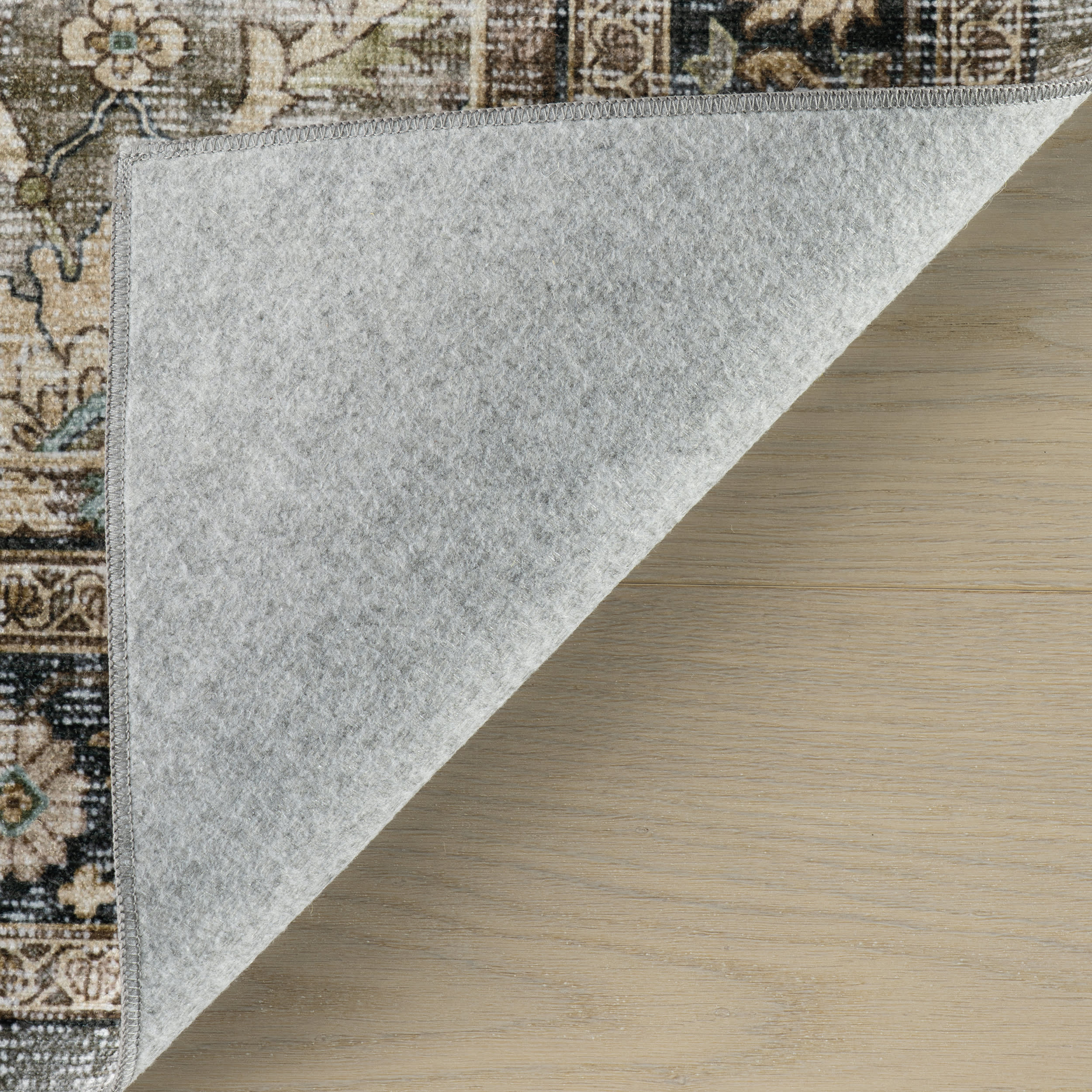 Hise Traditional Floral Washable Rug | Multicolor - Image 6