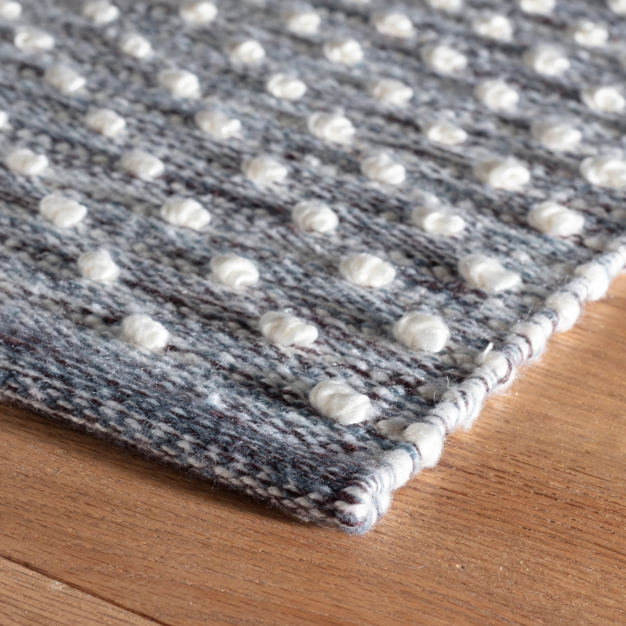 Hobnail Handwoven Performance Rug | Blue - Image 4