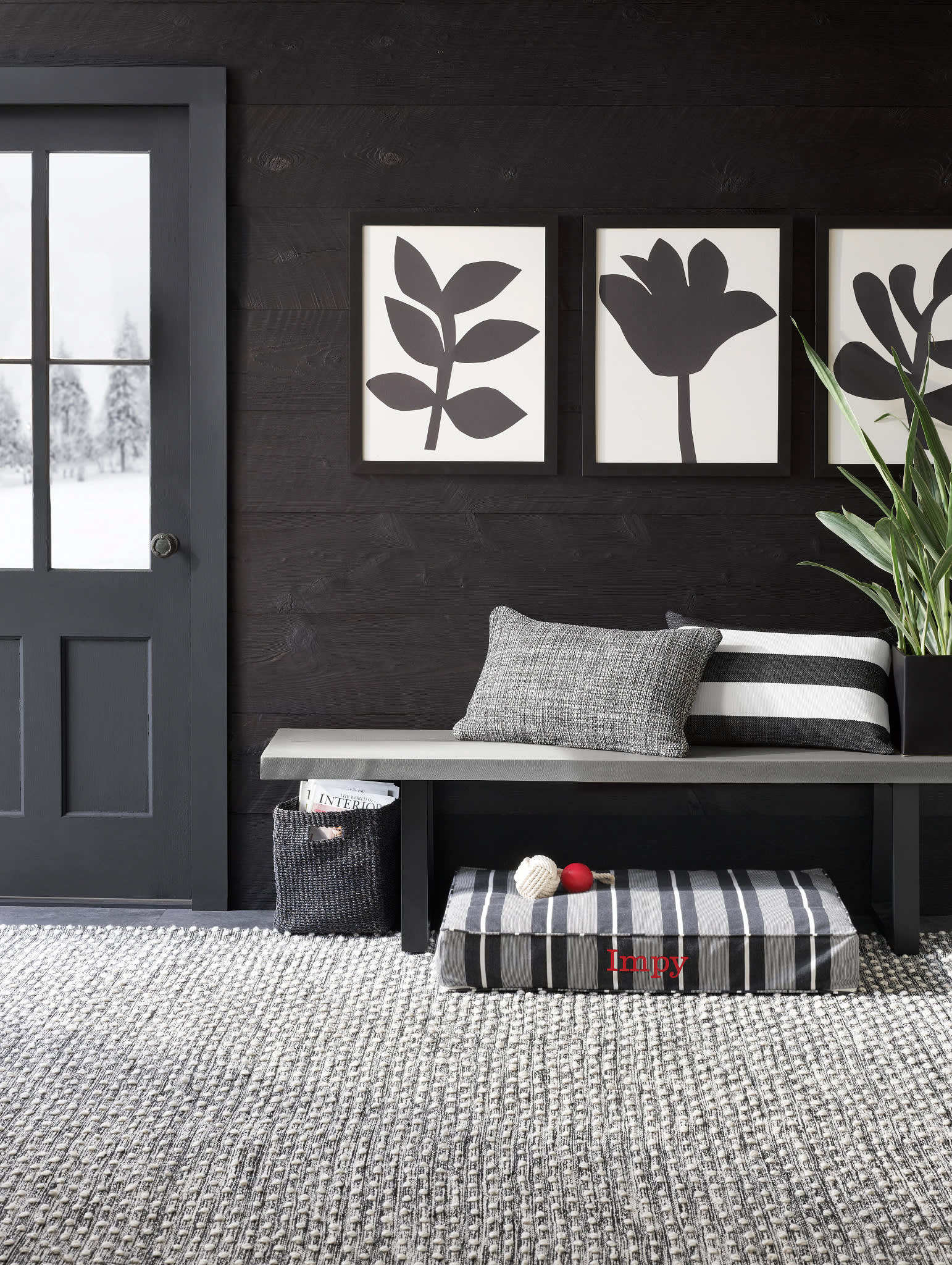 Hobnail Handwoven Performance Rug | Black - Image 2