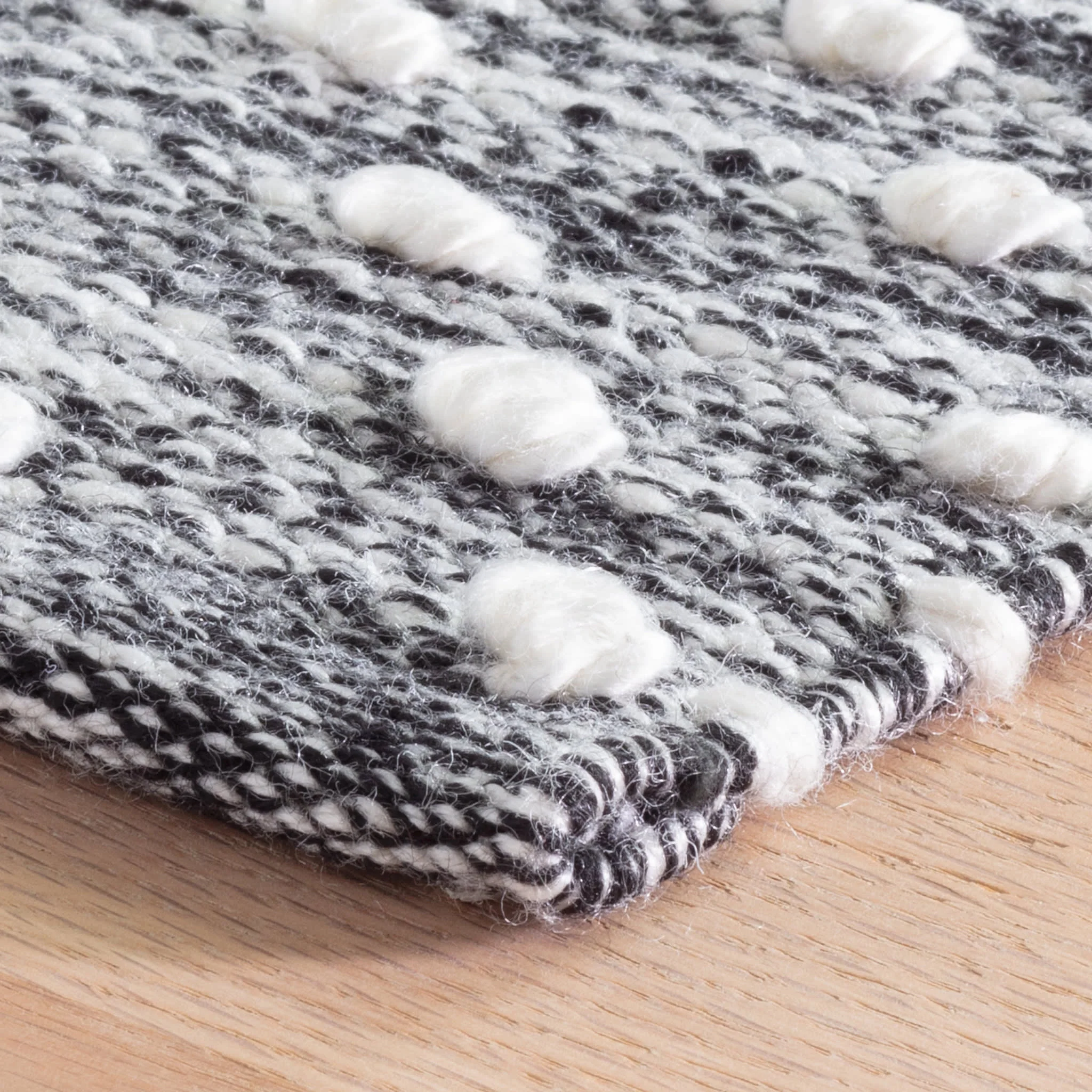 Hobnail Handwoven Performance Rug | Black - Image 5