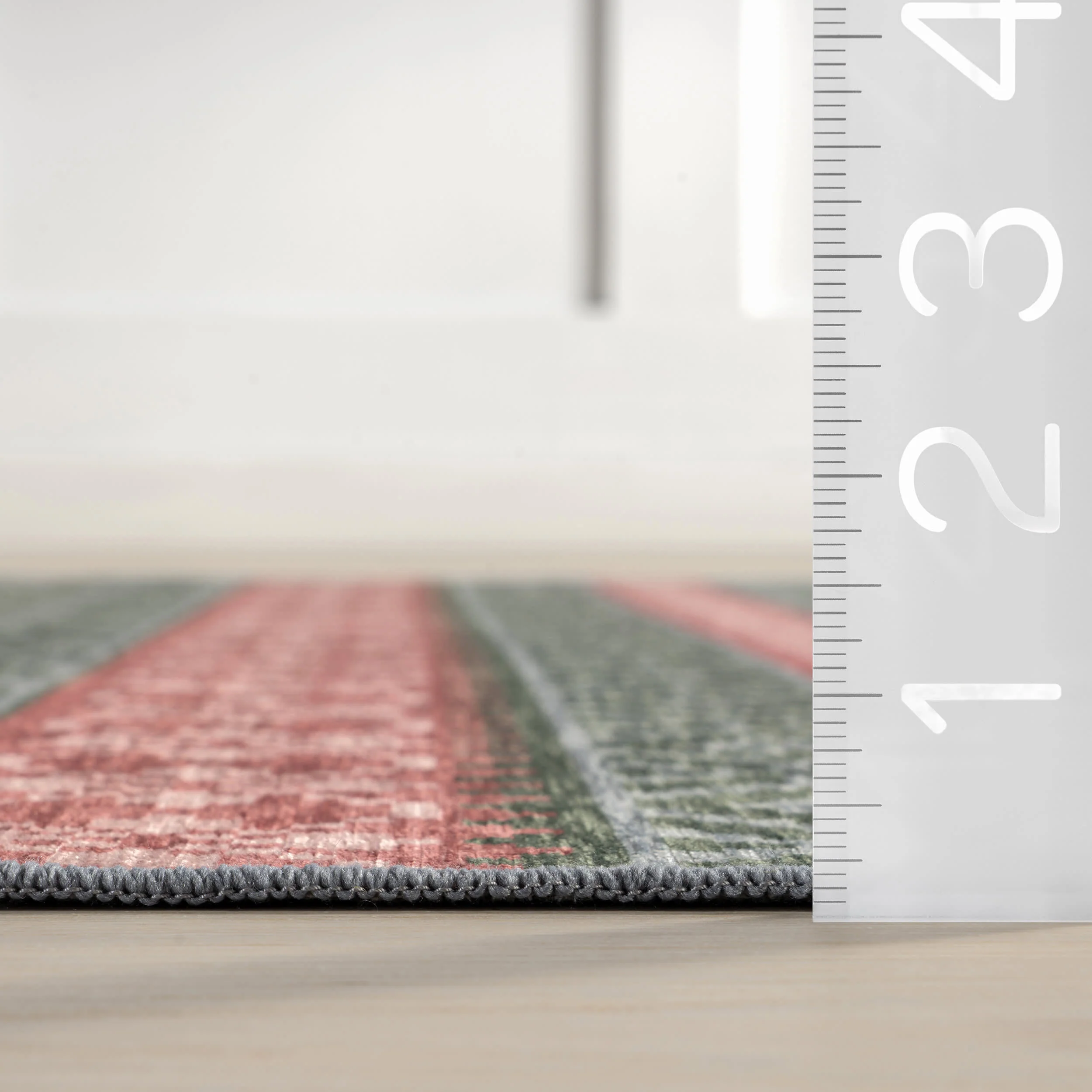Hollie Reindeer Spill Proof Washable Rug | Red - Image 6