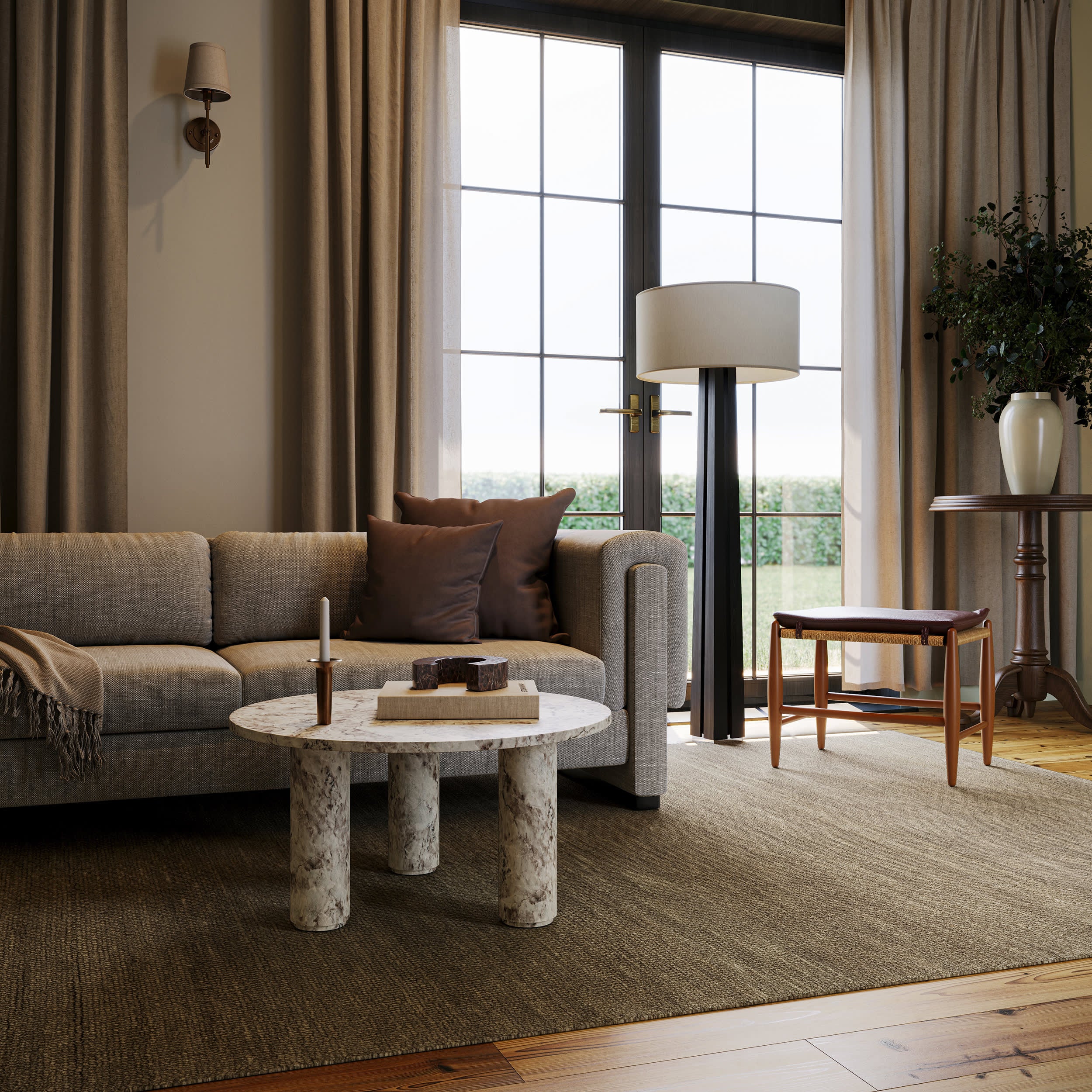 Hollis Solid Wool Rug by Nate Berkus | Khaki Green - Image 2