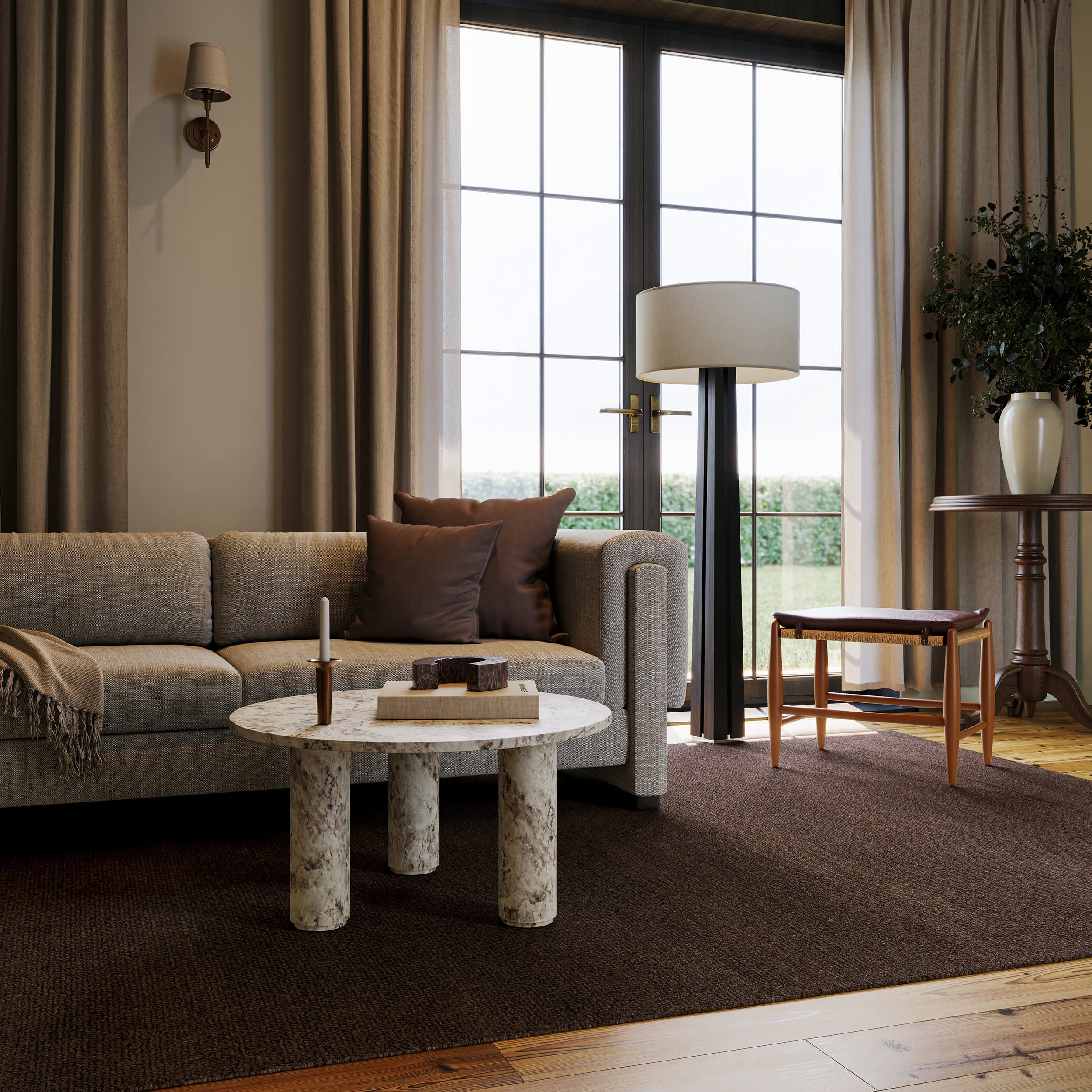 Hollis Solid Wool Rug by Nate Berkus | Dark Brown - Image 2