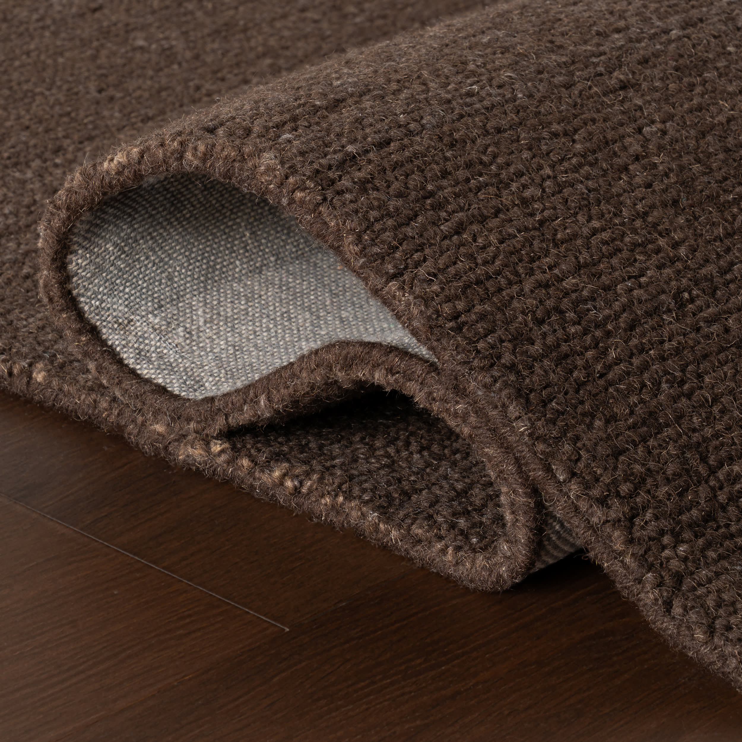 Hollis Solid Wool Rug by Nate Berkus | Dark Brown - Image 8