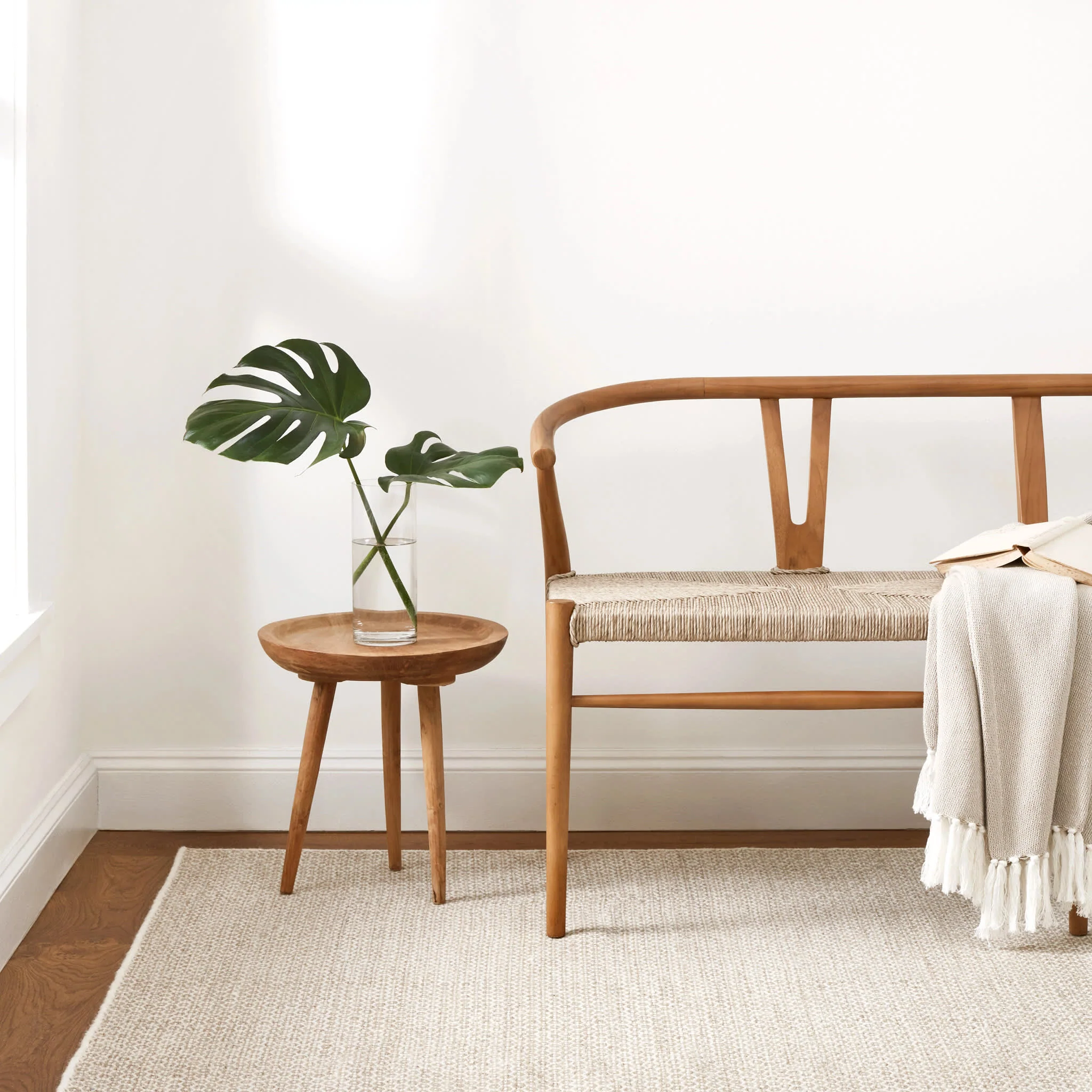 Honeycomb Handwoven Wool Rug | Natural - Image 2