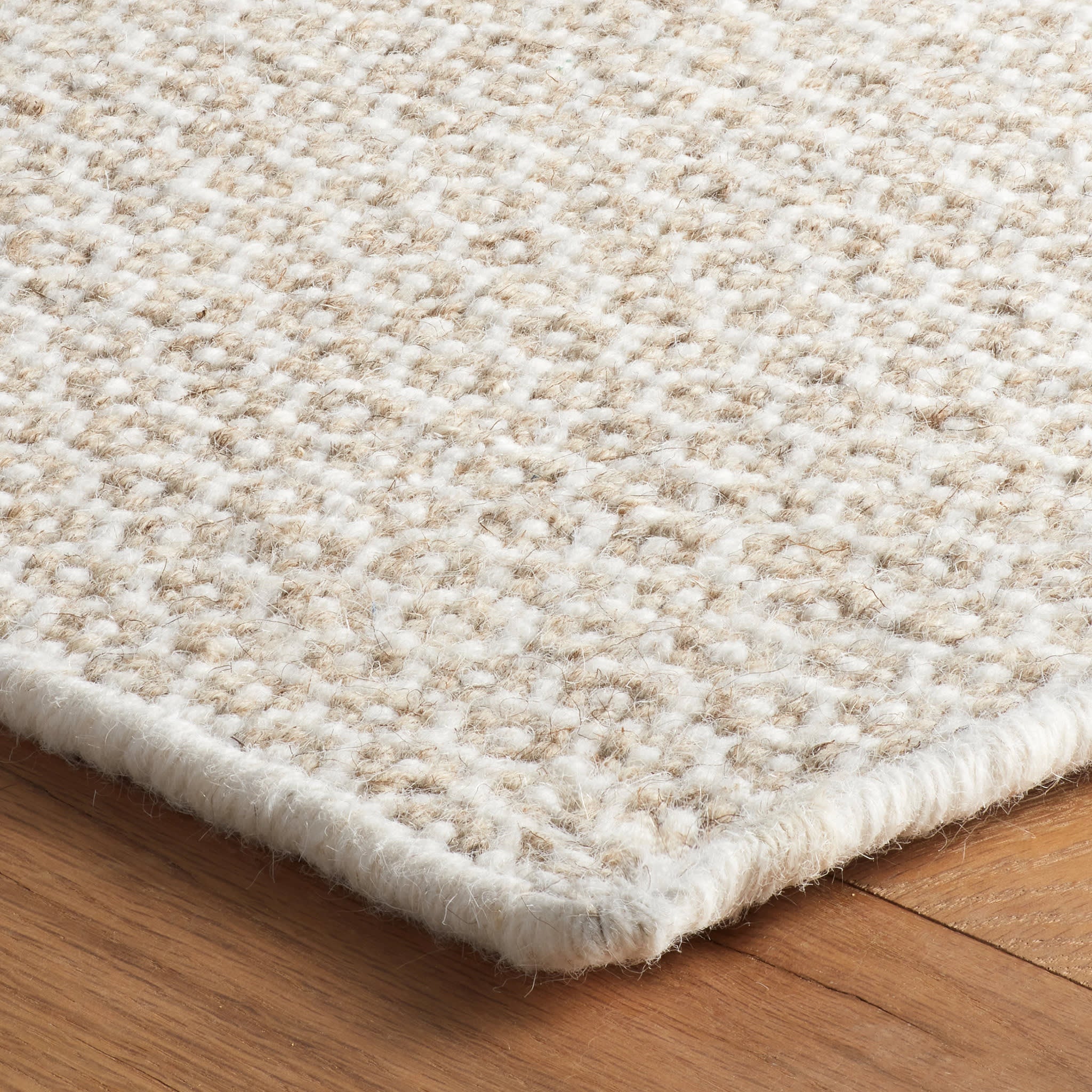 Honeycomb Handwoven Wool Rug | Natural - Image 6