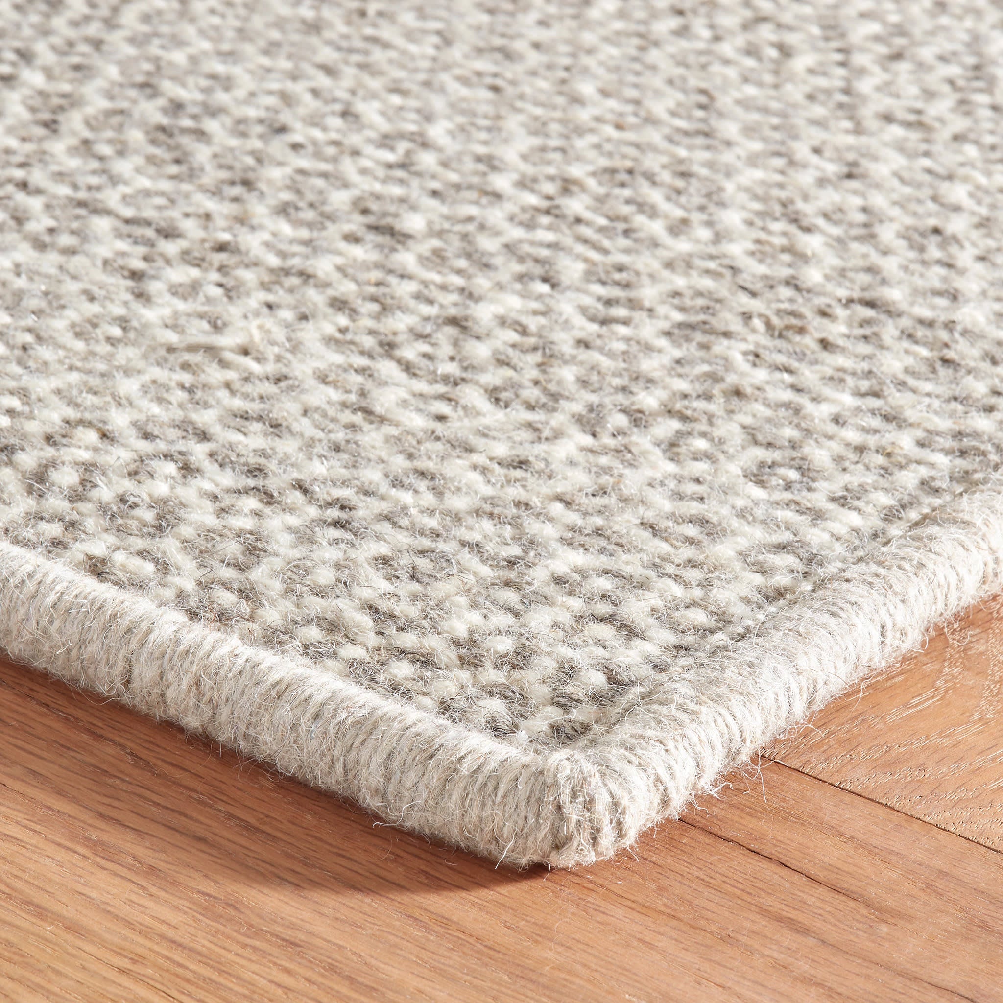 Honeycomb Handwoven Wool Custom Rug | Ivory/Grey - Image 4