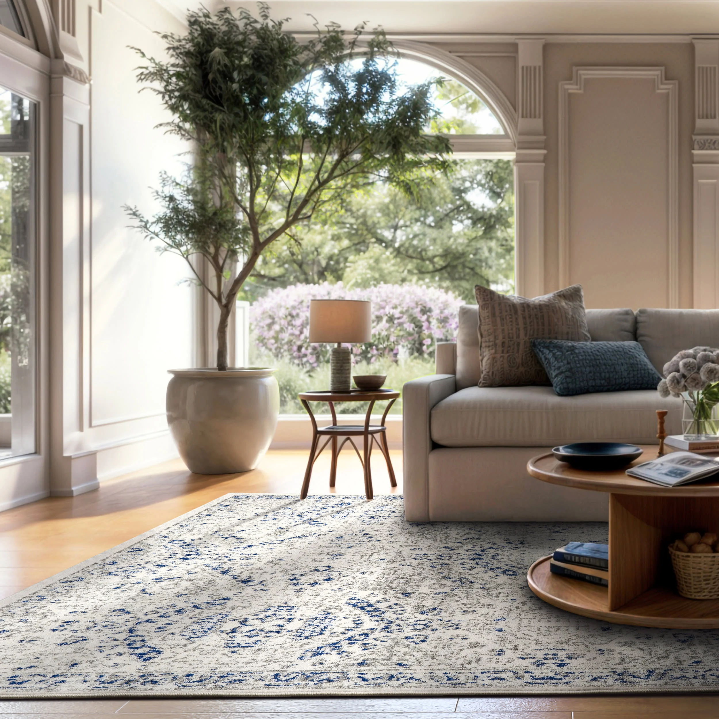 Honeycomb Labyrinth Rug | Blue - Image 2