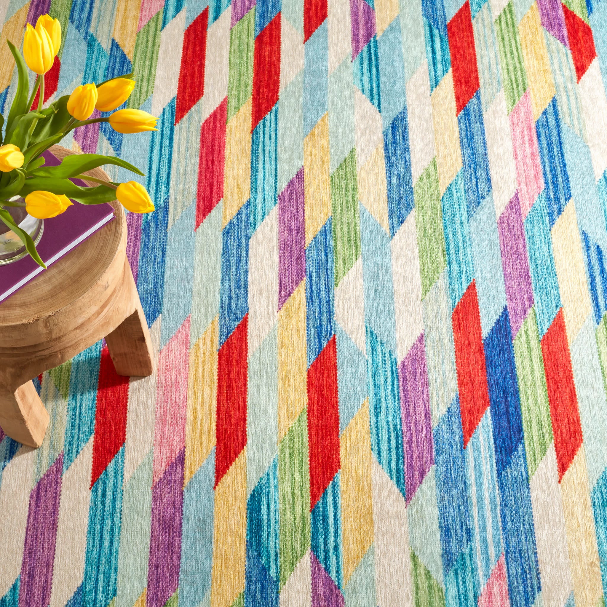 Hotline Machine Washable Rug | Multi - Image 4