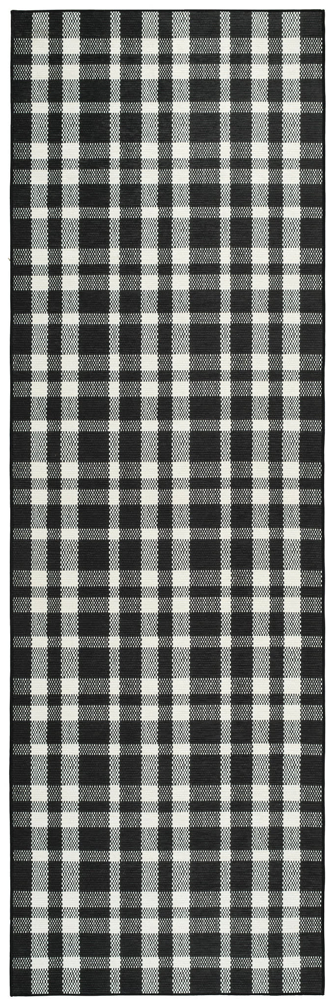 Houston Plaid Machine Washable Rug | Black - Image 2