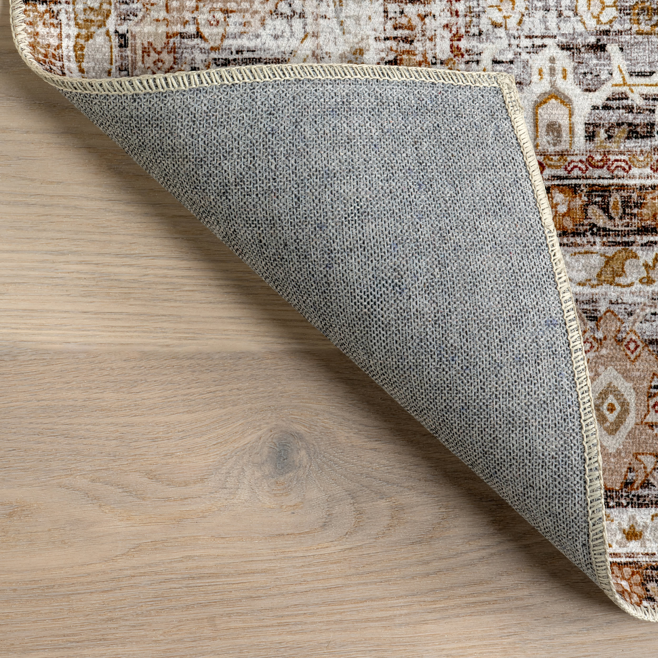 Ila Floral Spill Proof Washable Rug | Ivory - Image 6