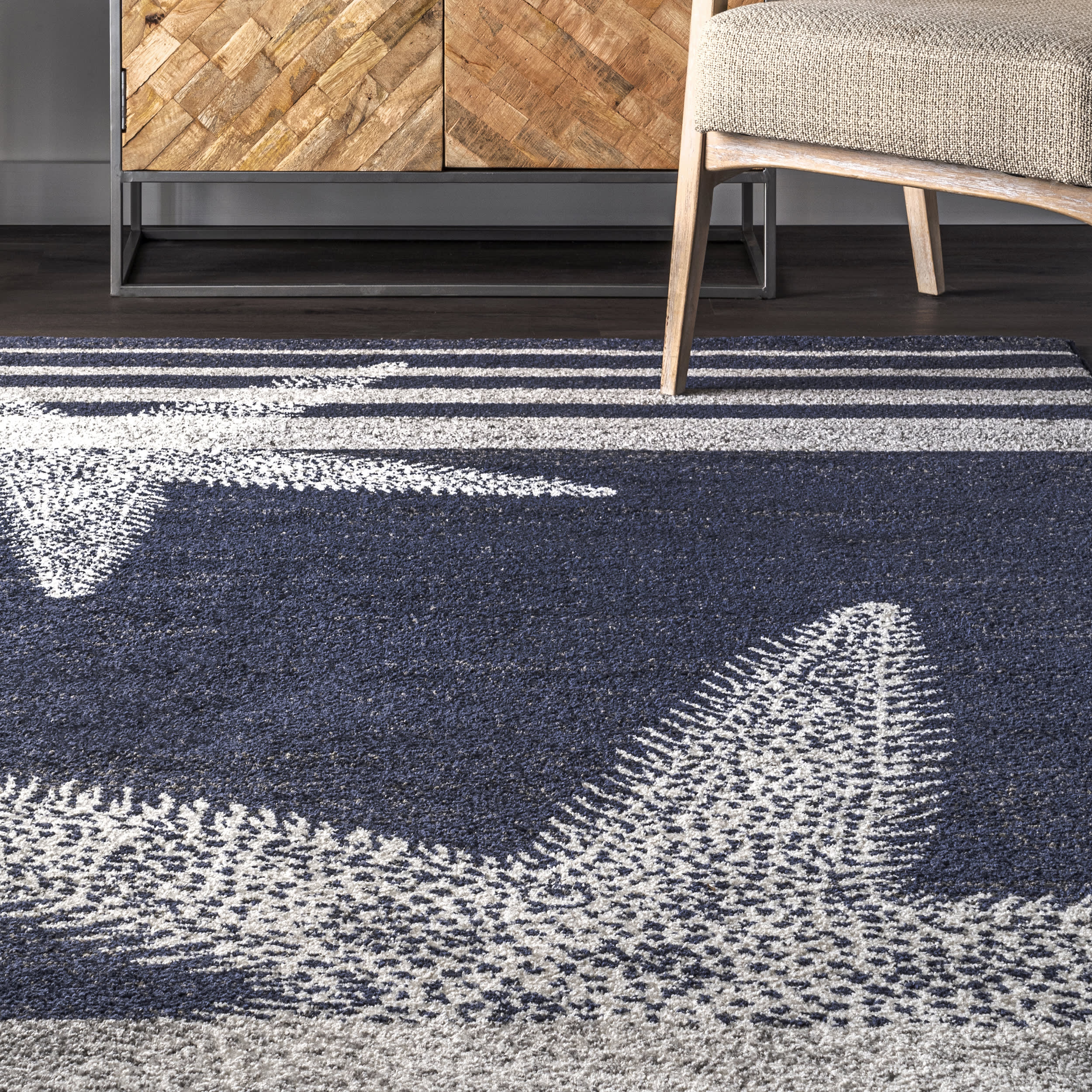 Iliana Striped Starfish Rug | Blue - Image 4