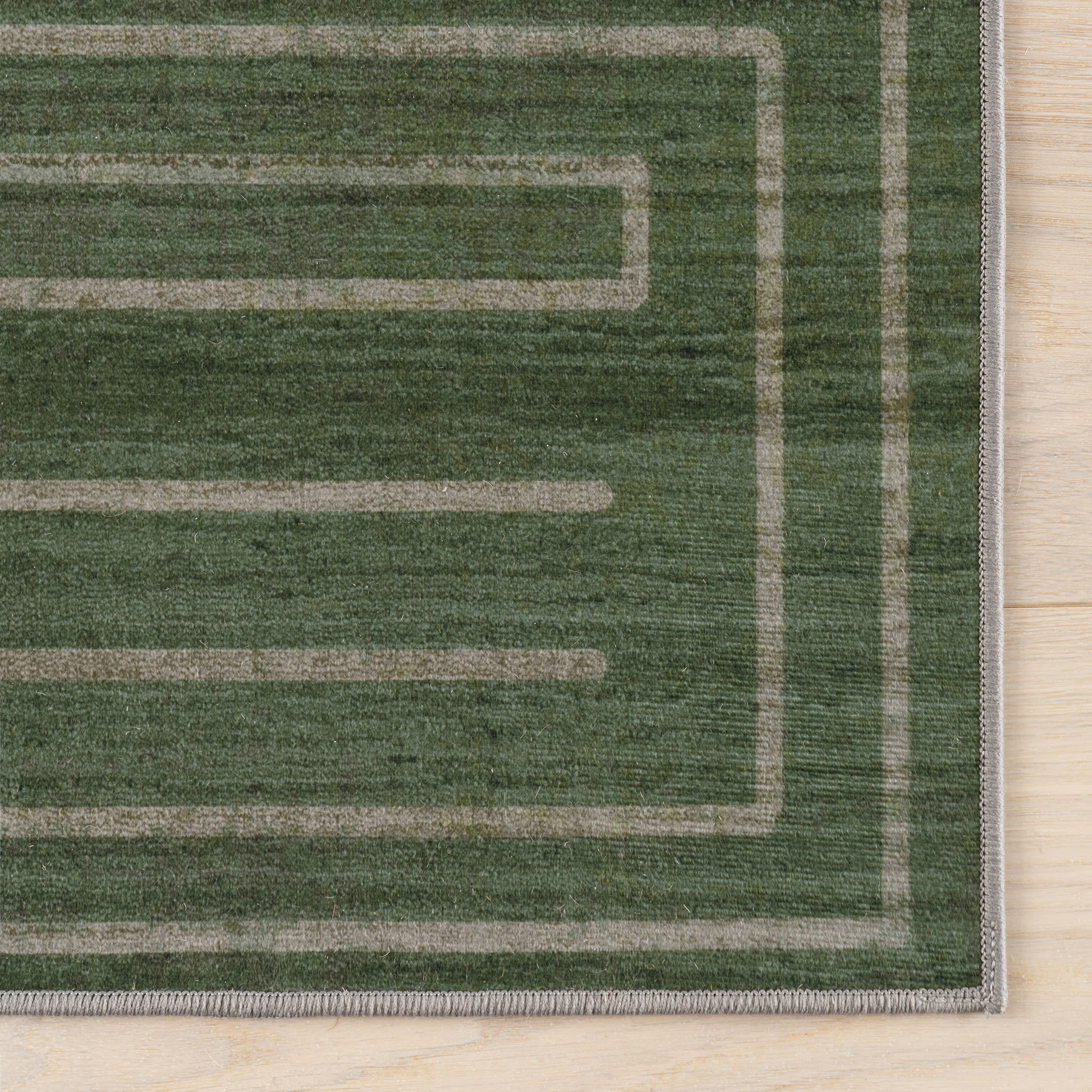 Illyria Maze Washable Rug | Green - Image 4