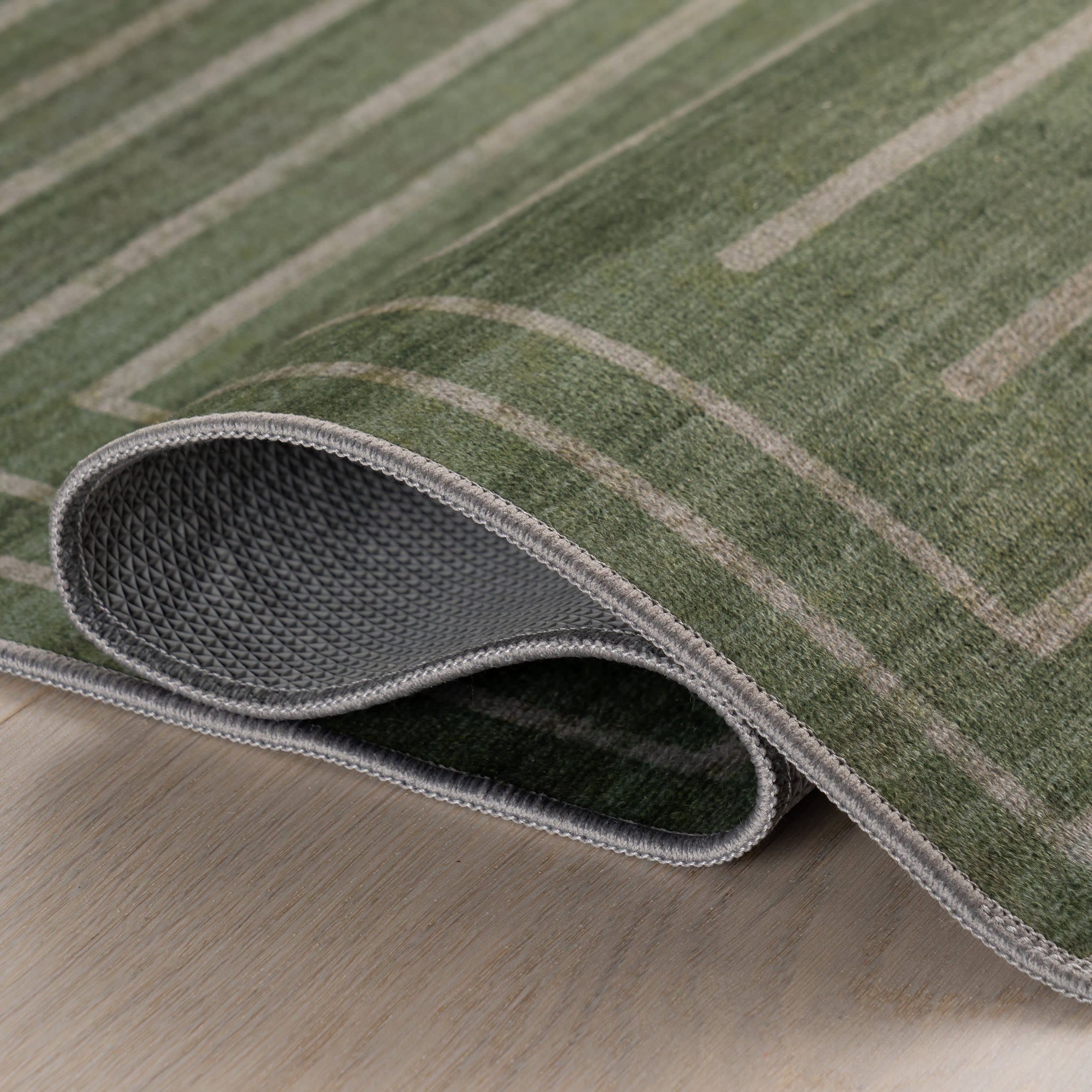 Illyria Maze Washable Rug | Green - Image 9