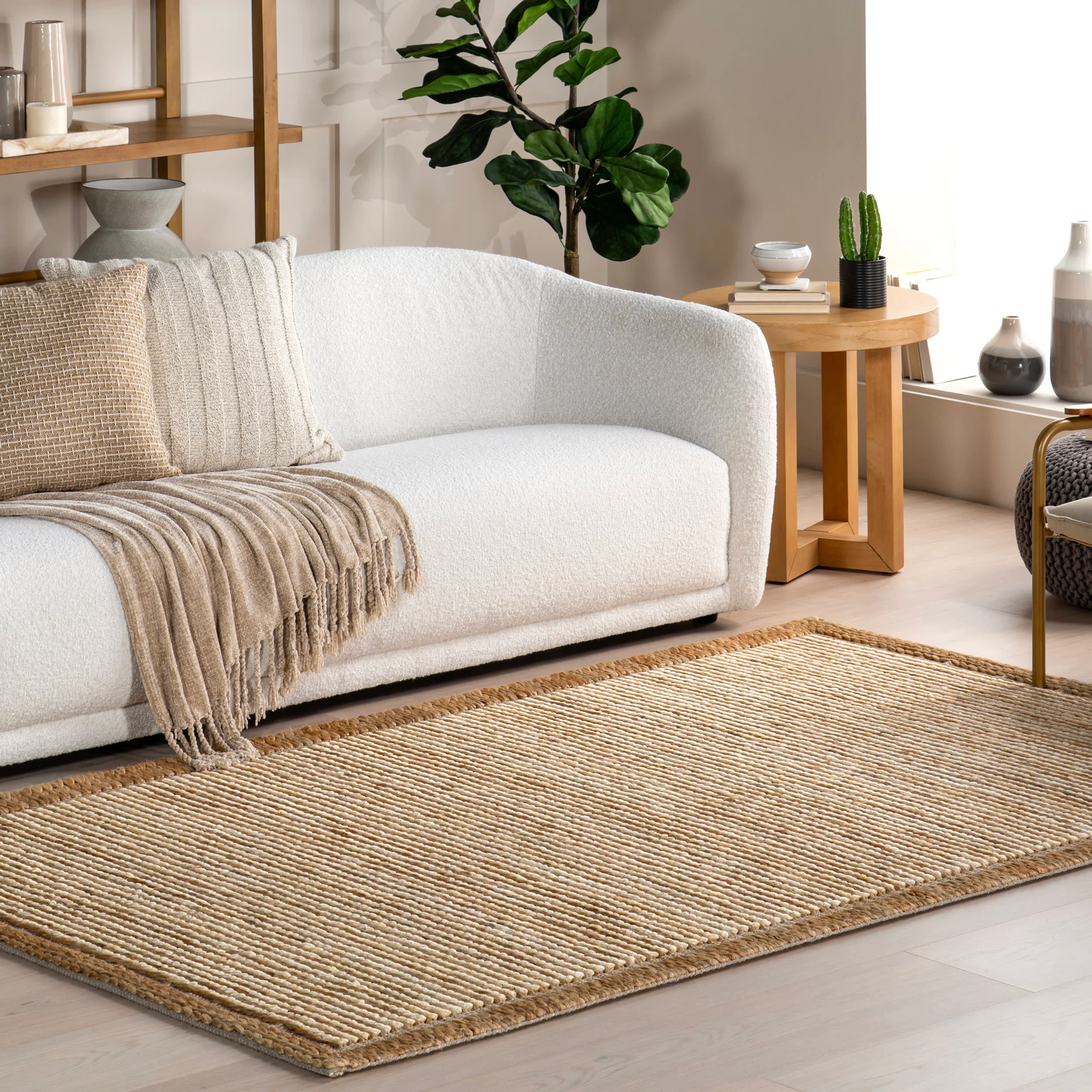 Ilse Bordered Hand Braided Jute Rug | Ivory - Image 2