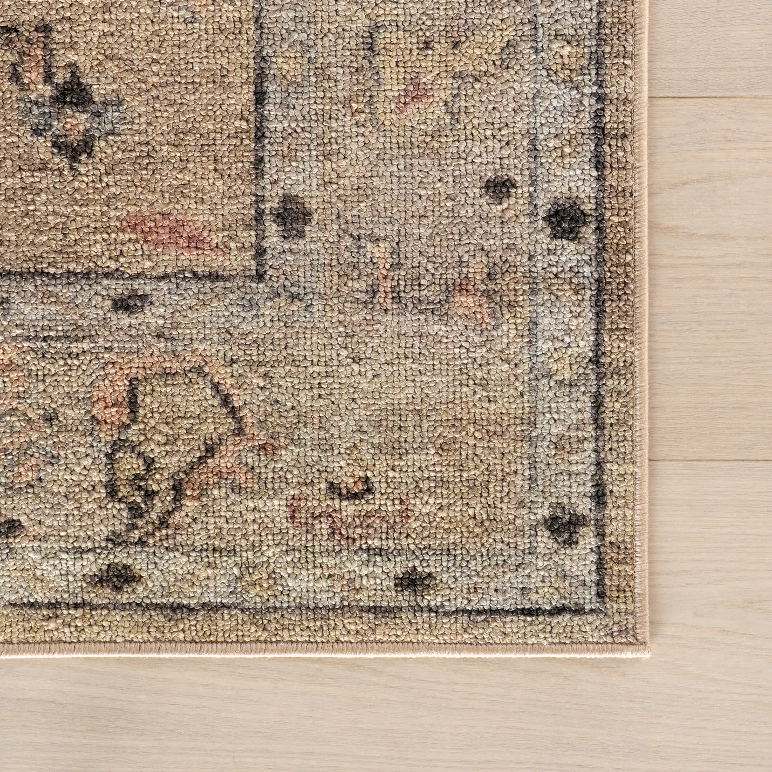 Ilysera Traditional Bordered Washable Rug | Beige - Image 4