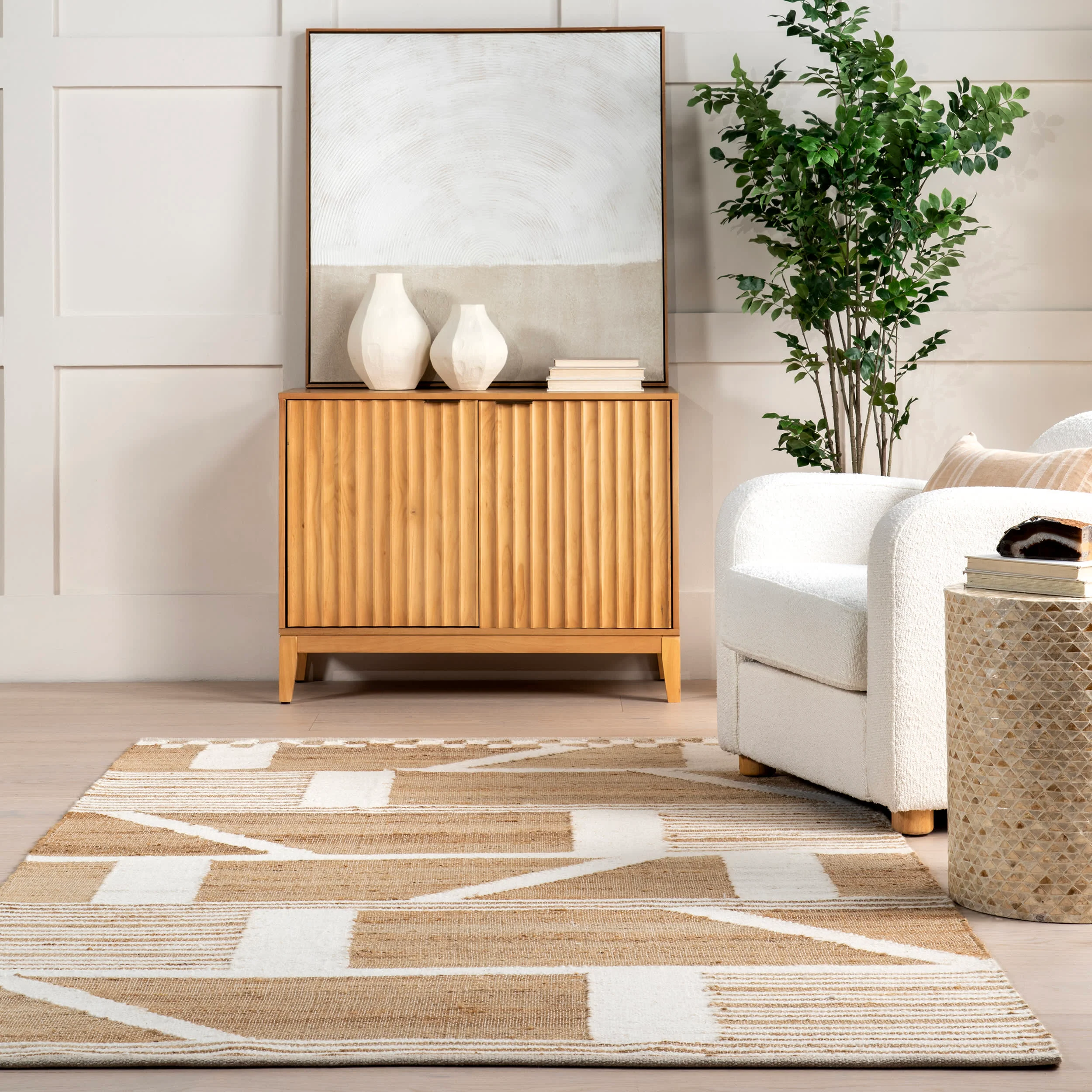 Iman Geometric Rug | Natural - Image 4