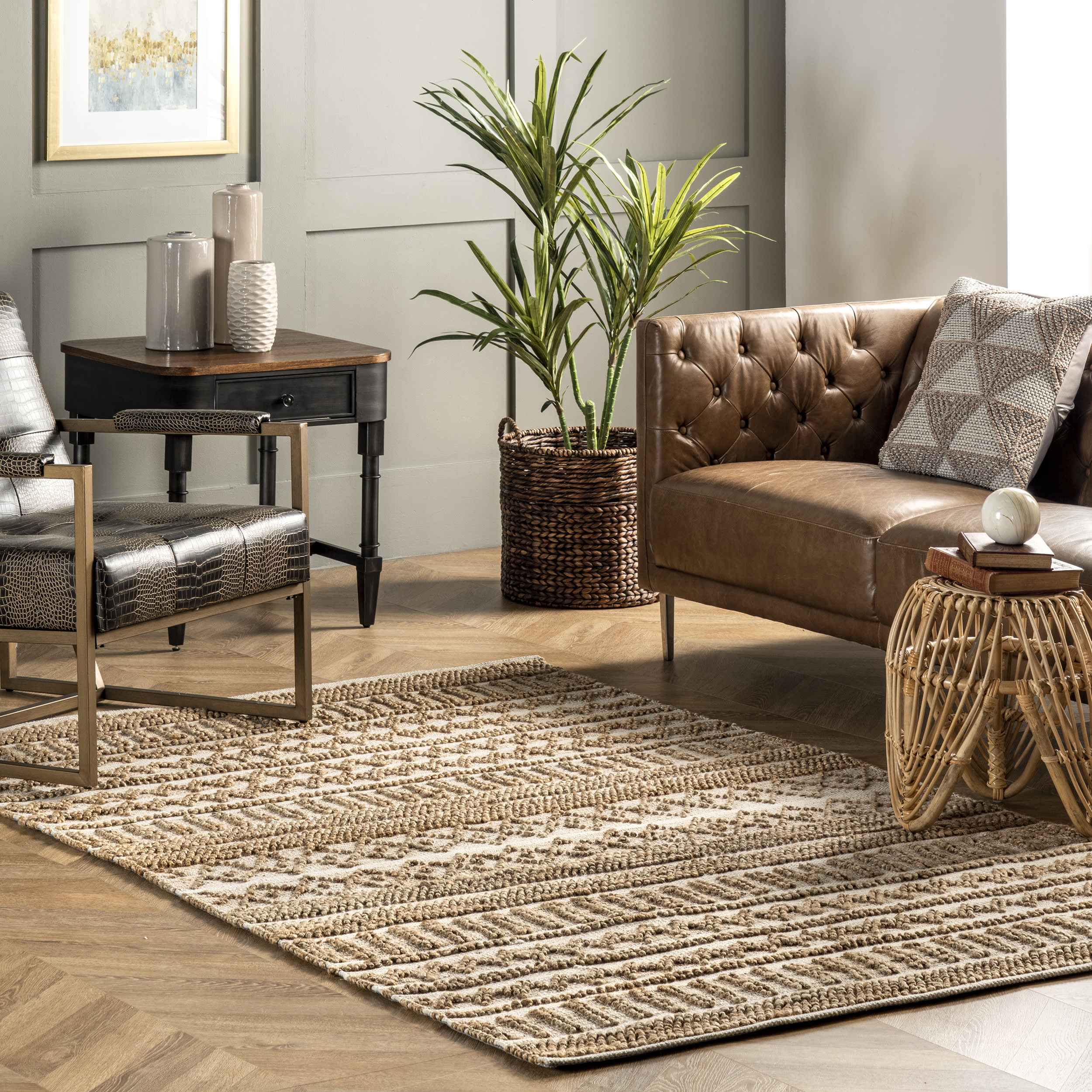 Imani Jute Textured Rug | Natural - Image 2