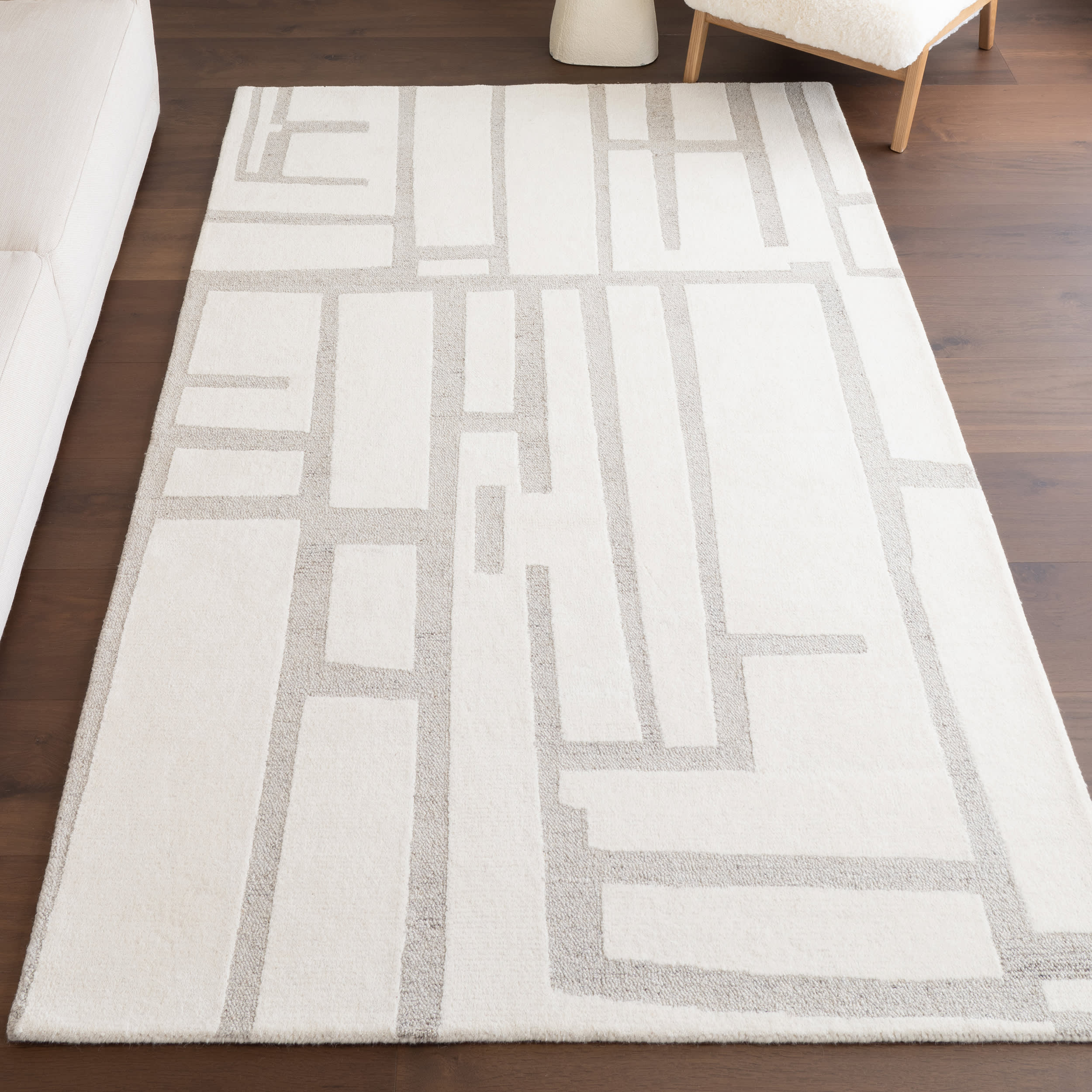 Imogen Geometric Rug | Ivory - Image 2