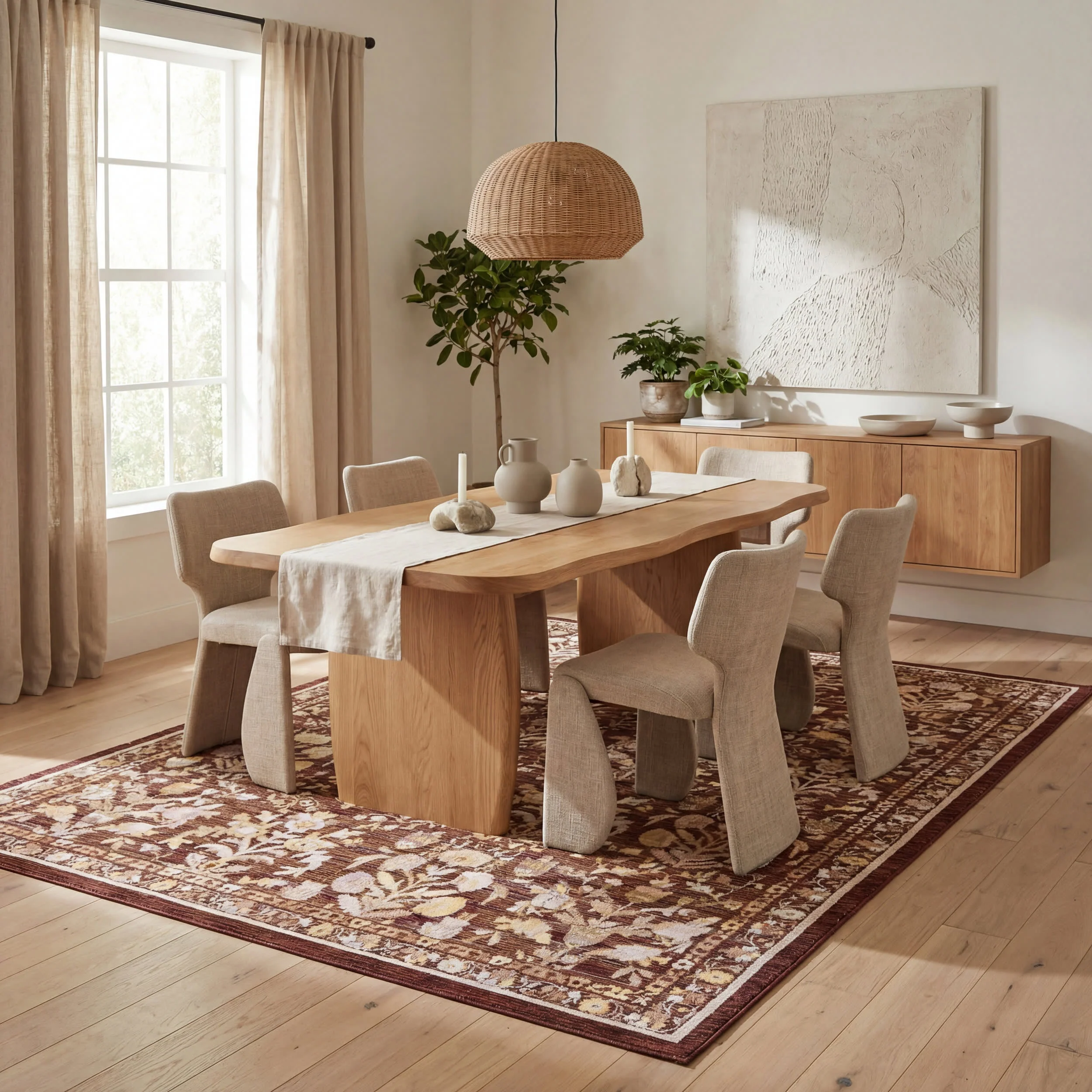 Inari Traditional Floral Indoor/Outdoor Rug | Brick - Image 7