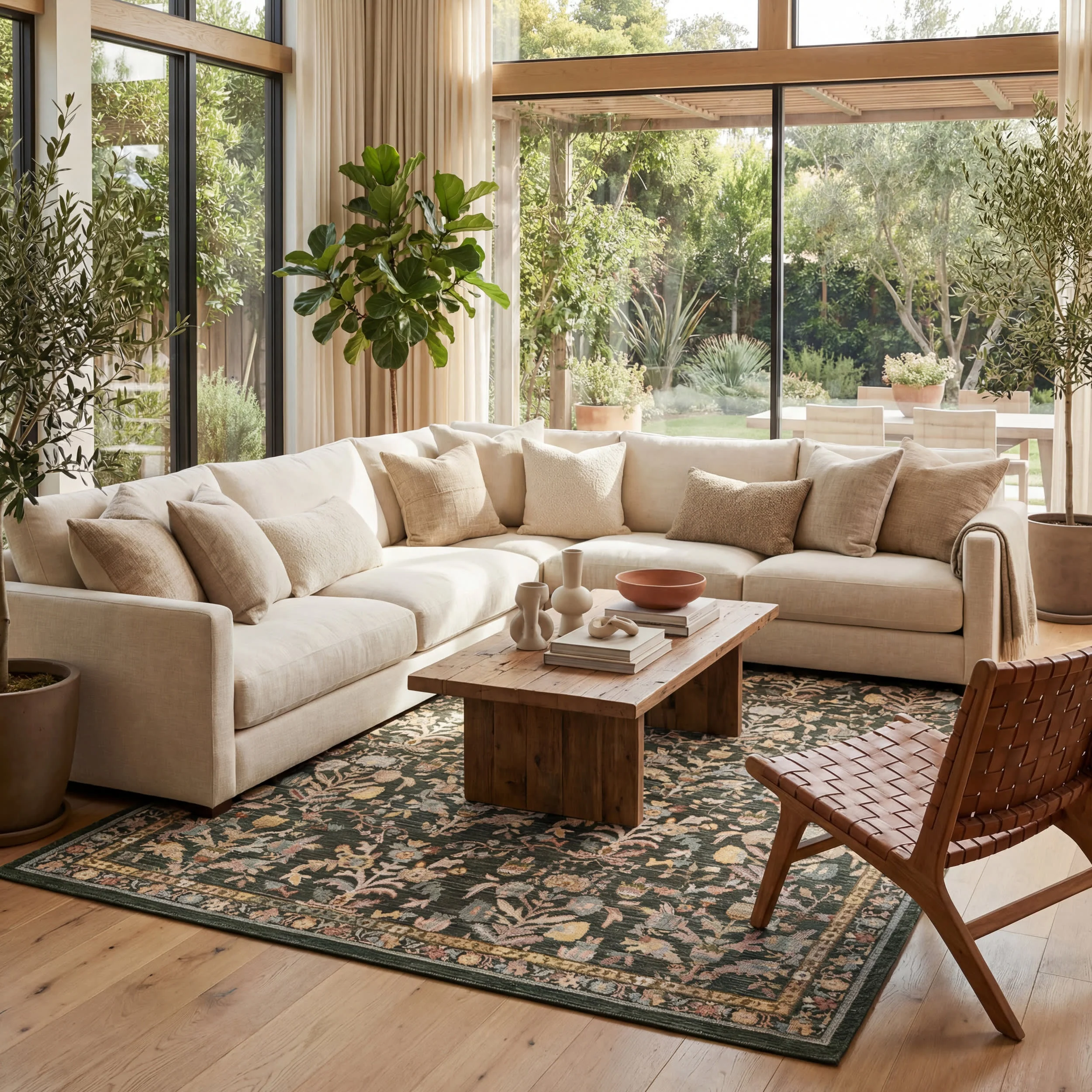 Inari Traditional Floral Indoor/Outdoor Rug | Green - Image 10