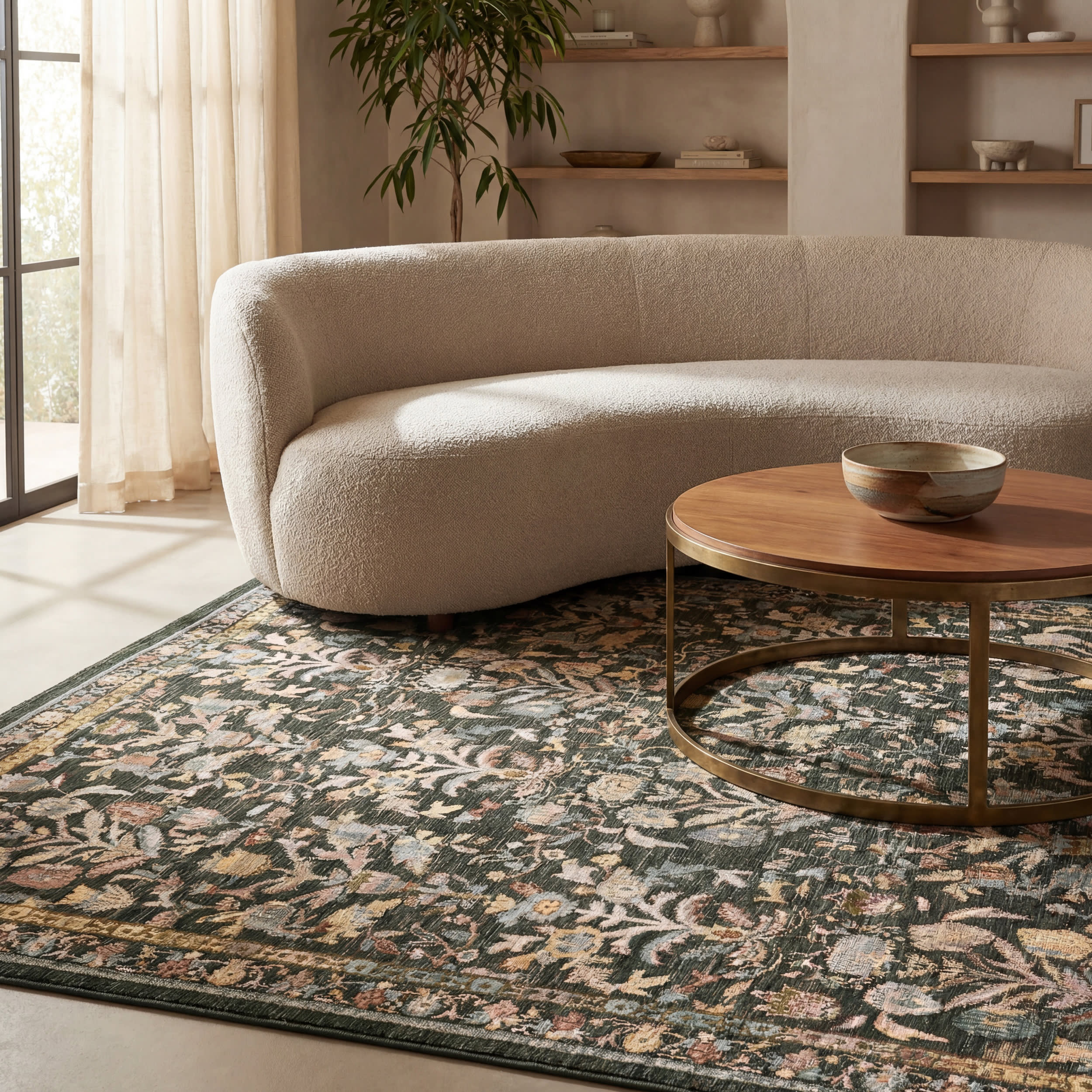 Inari Traditional Floral Indoor/Outdoor Rug | Green - Image 5
