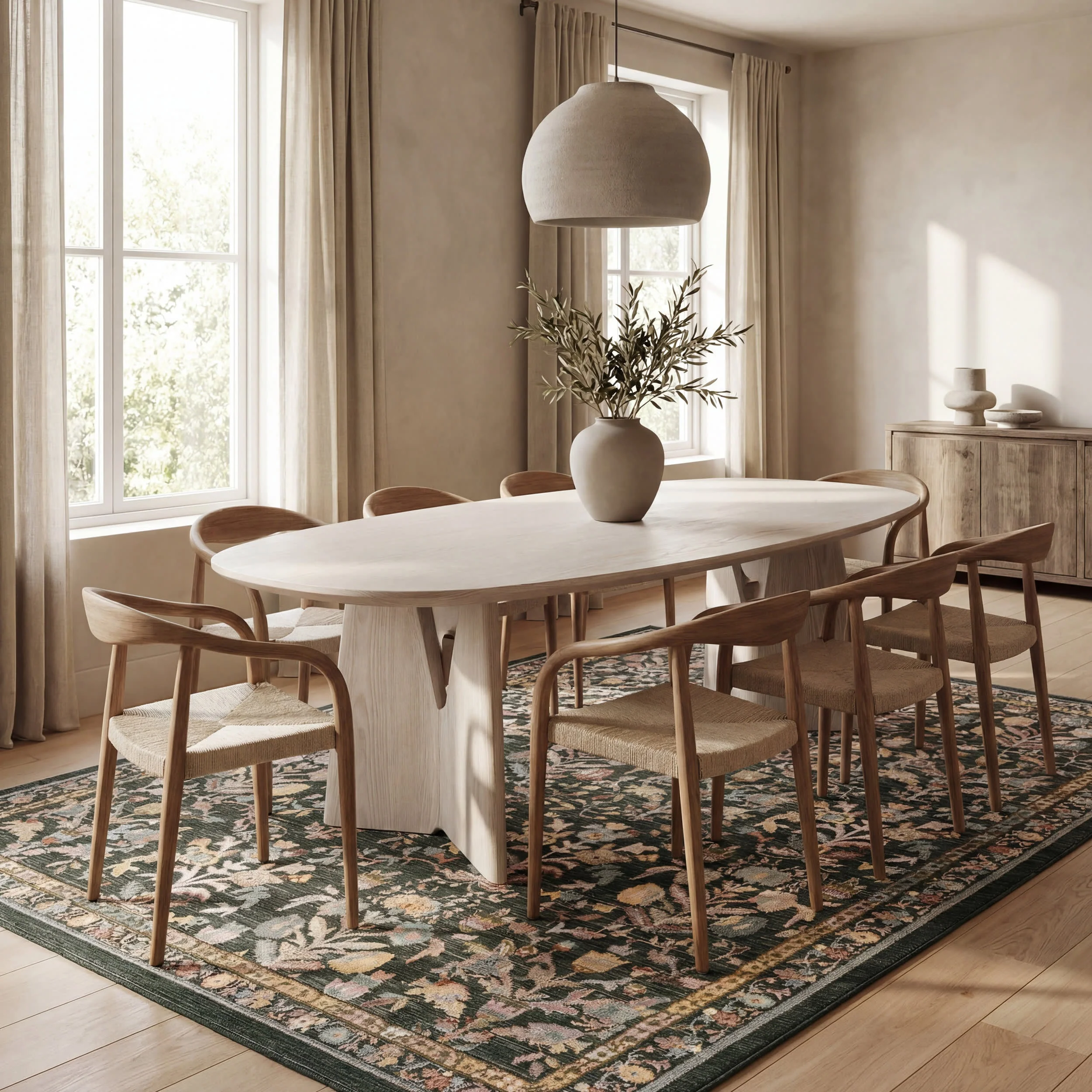 Inari Traditional Floral Indoor/Outdoor Rug | Green - Image 7