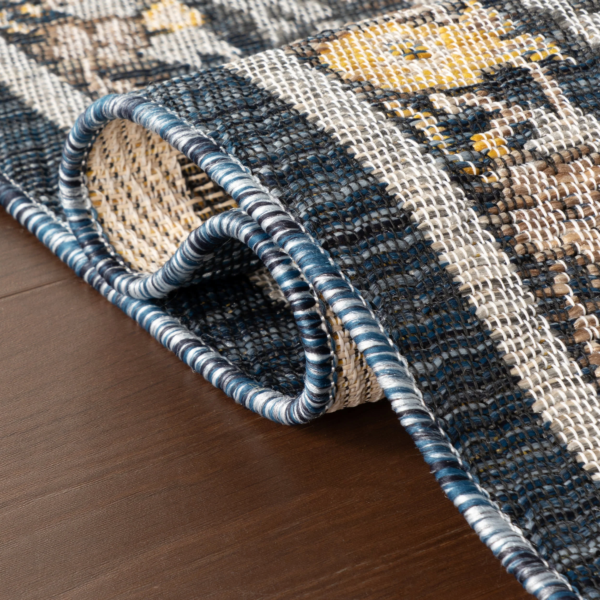 Inari Traditional Floral Indoor/Outdoor Rug | Navy - Image 10