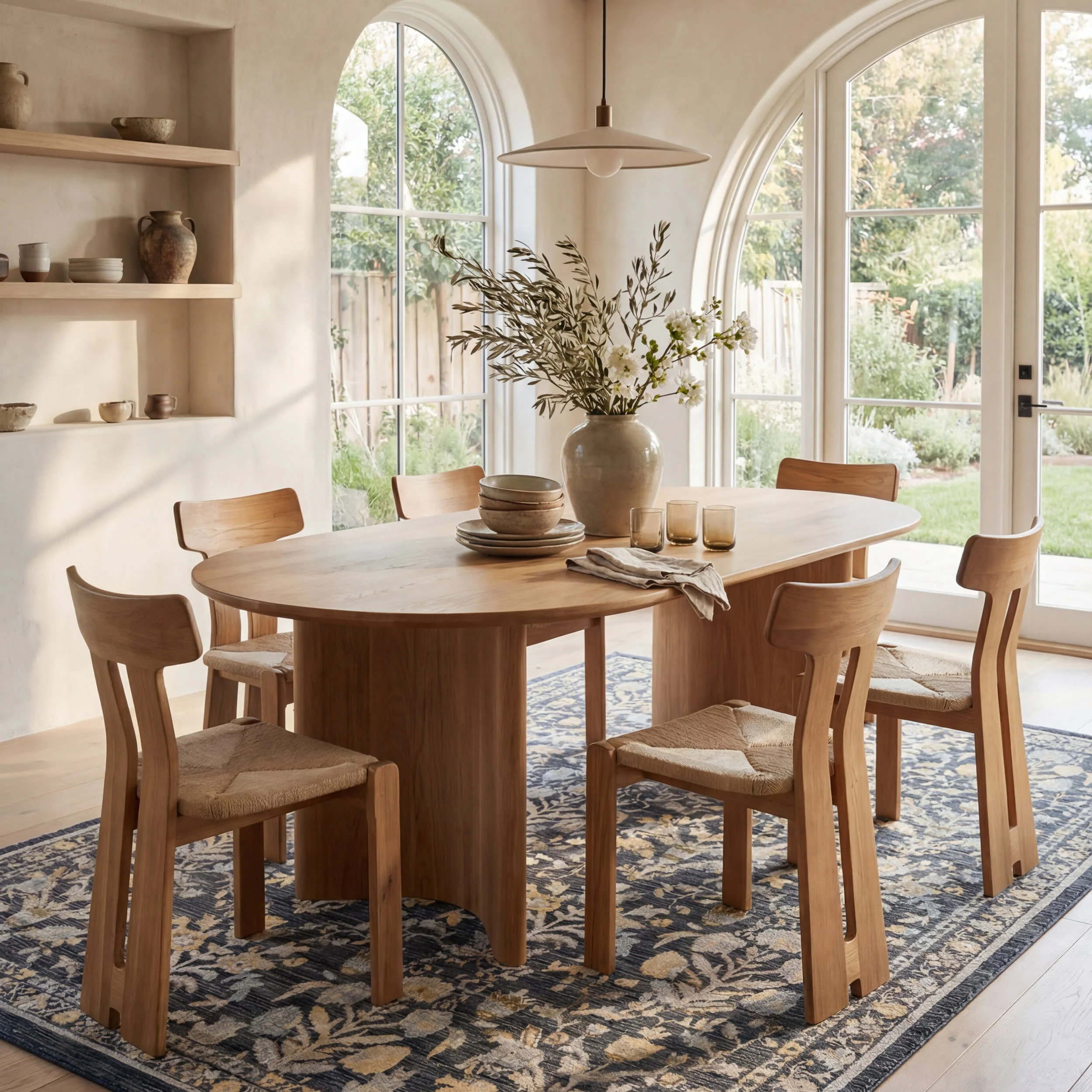 Inari Traditional Floral Indoor/Outdoor Rug | Navy - Image 6